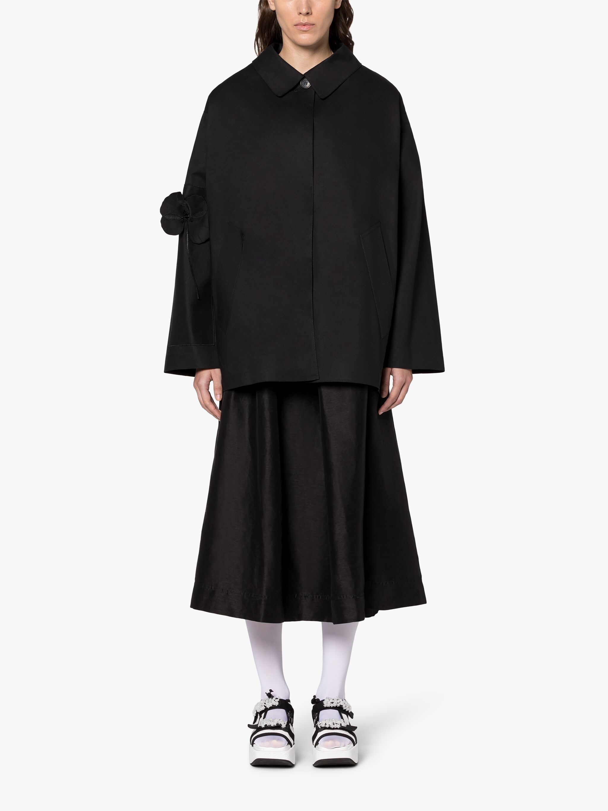 CECILIE BAHNSEN DALLAS BLACK BONDED COTTON JACKET - 3