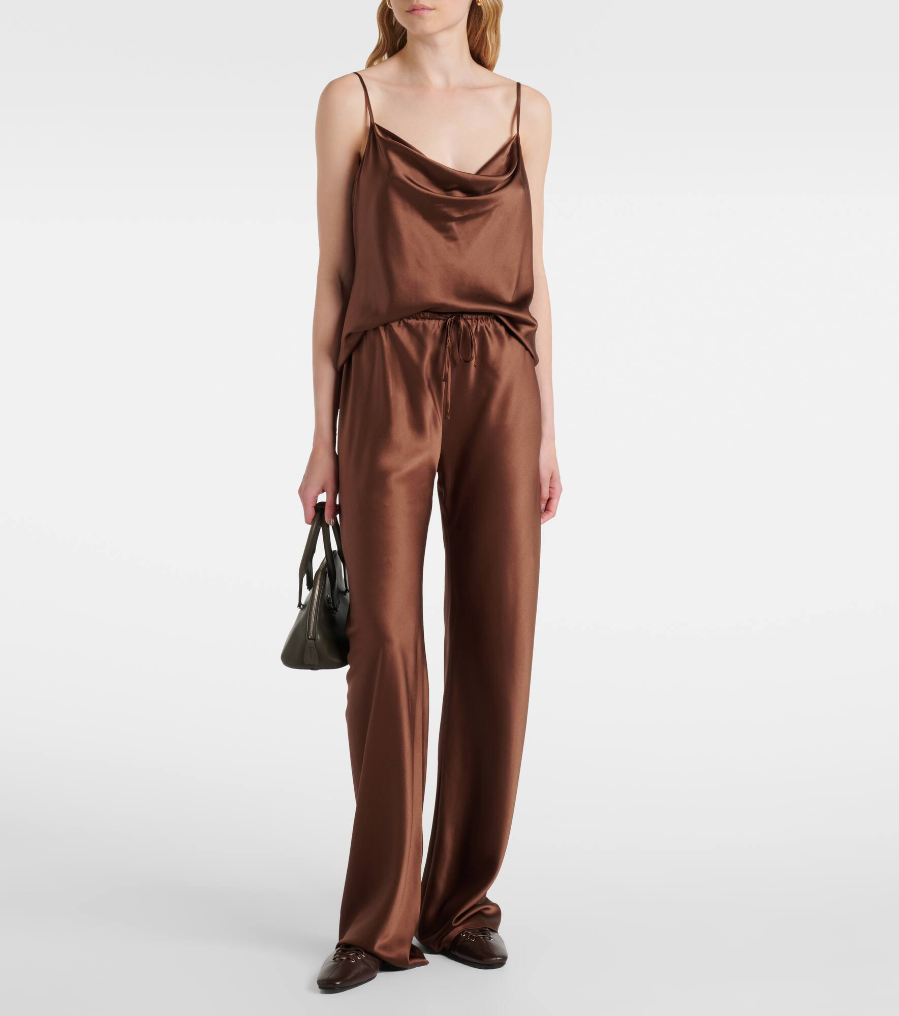 Billie silk-blend straight pants - 2