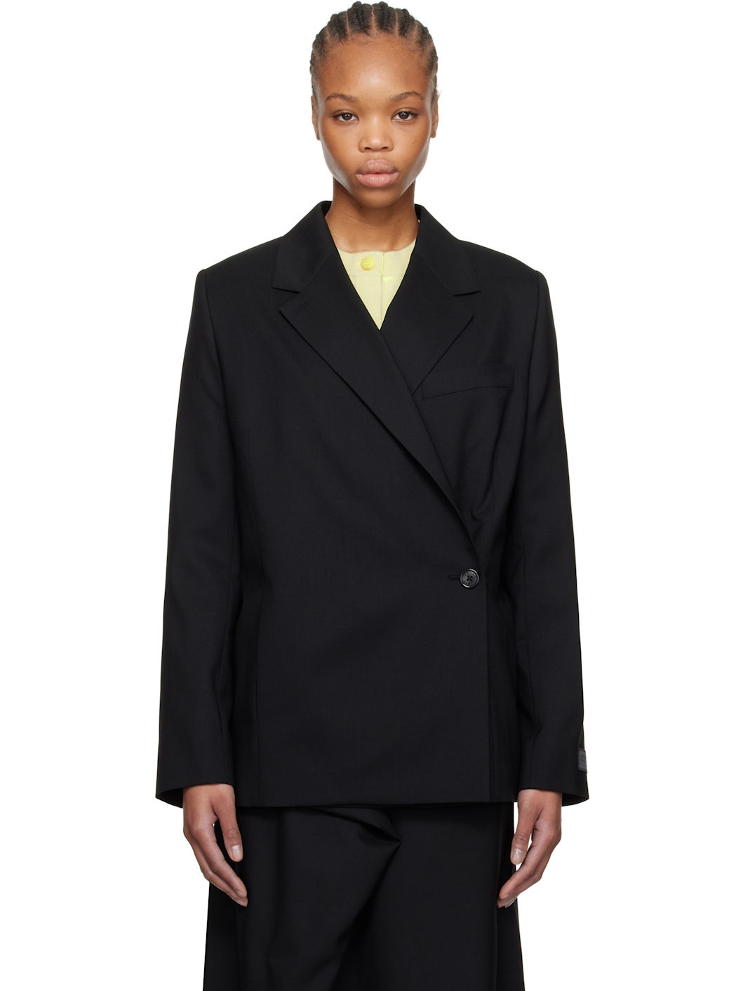 Black  Paris Virgin Wool Blazer - 1