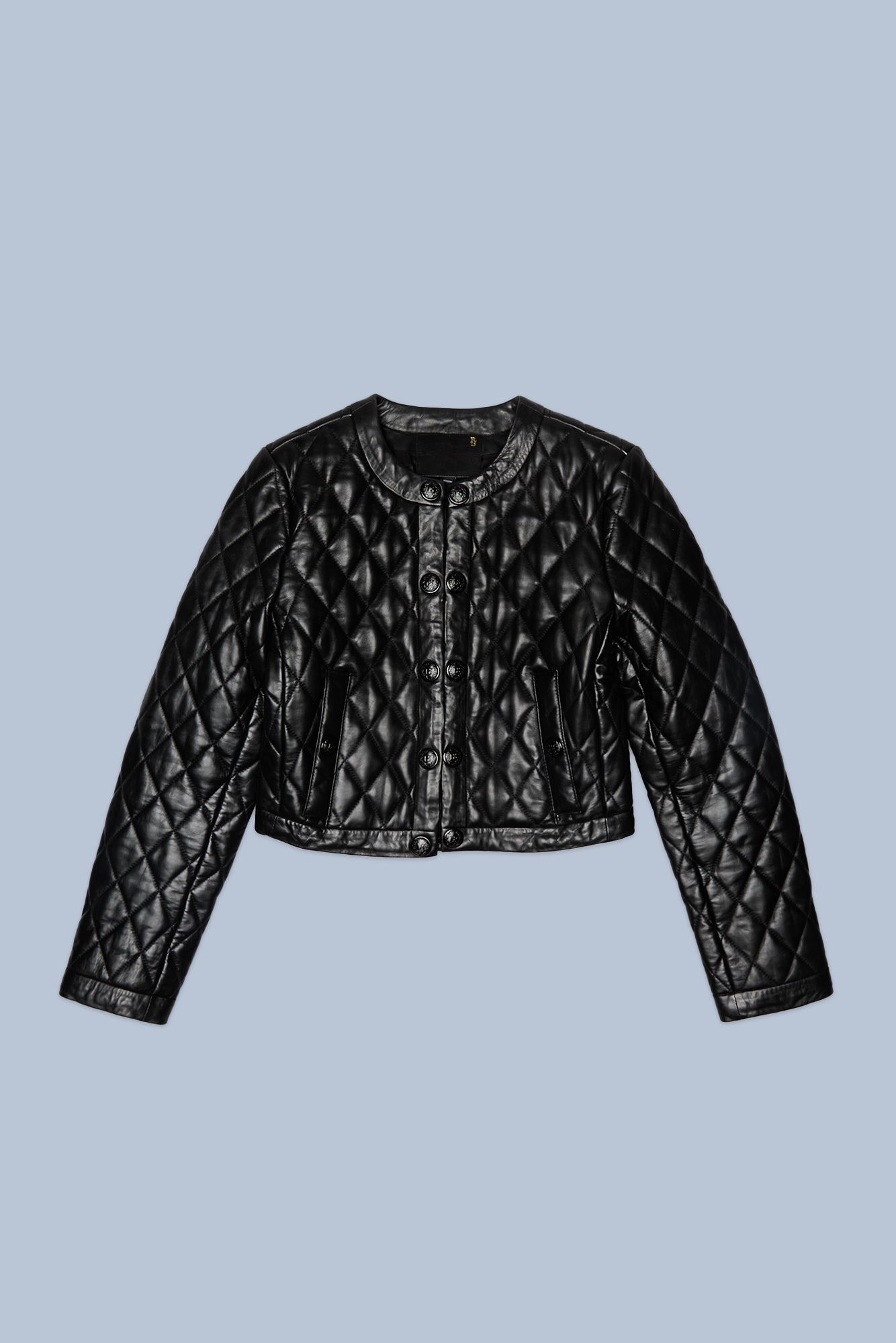 HOOK FRONT LEATHER JACKET - 4