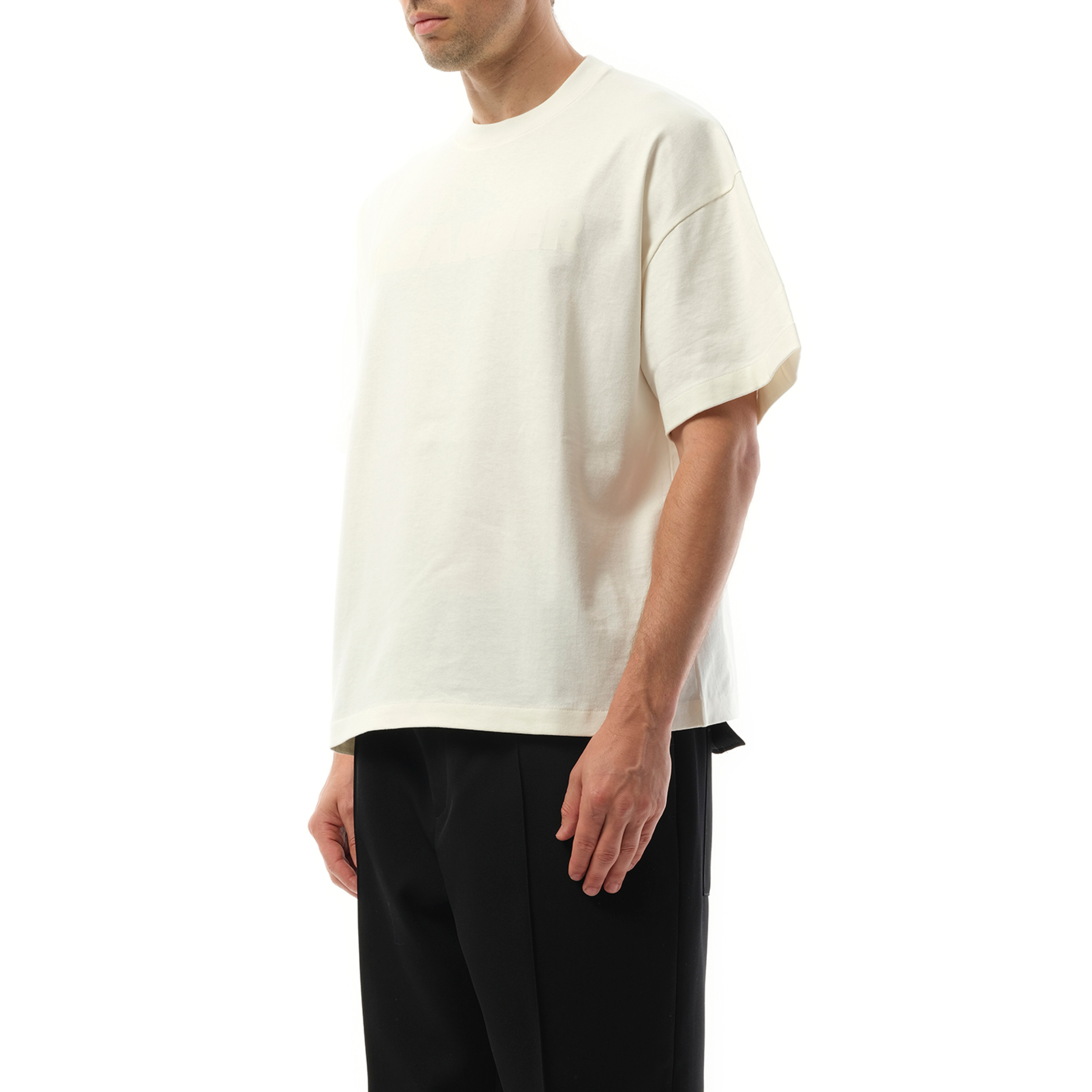 Tonal Jil Sander Logo T-Shirt in Porcelain - 5