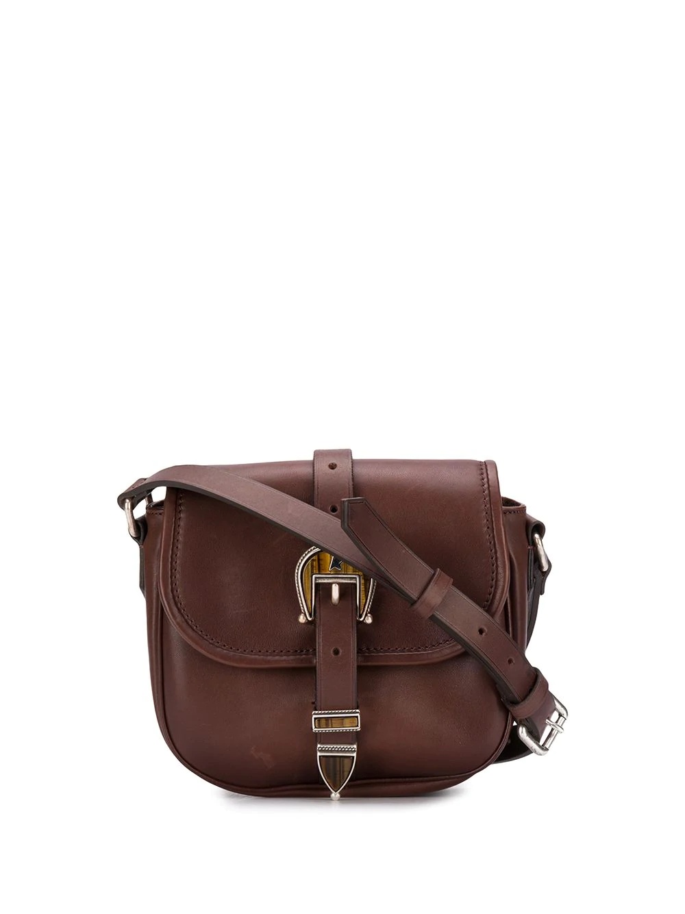 buckled leather crossbody bag - 1