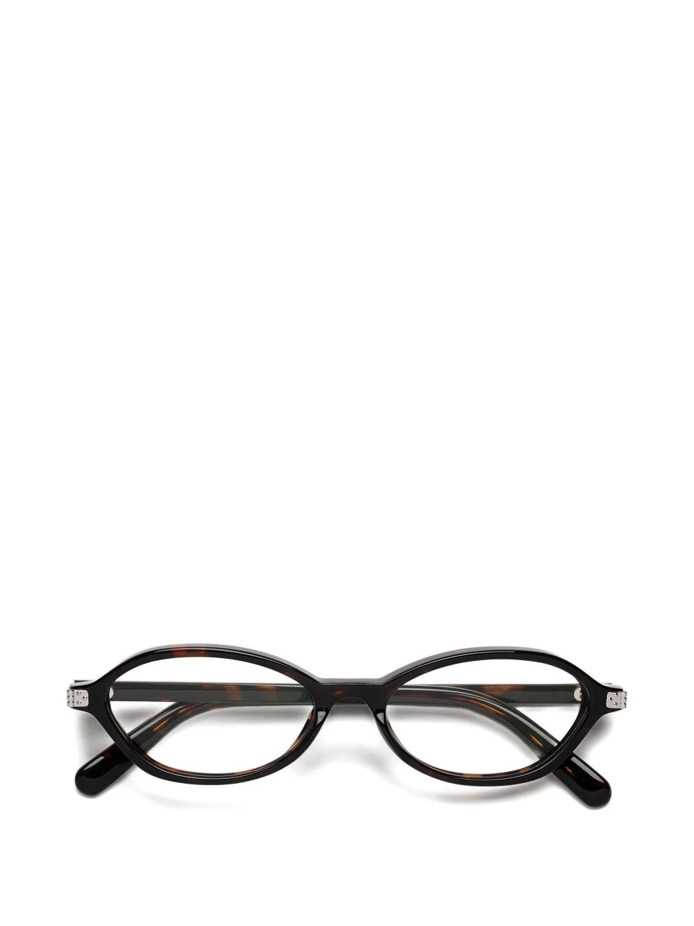 tortoiseshell-effect oval-frame glasses - 1