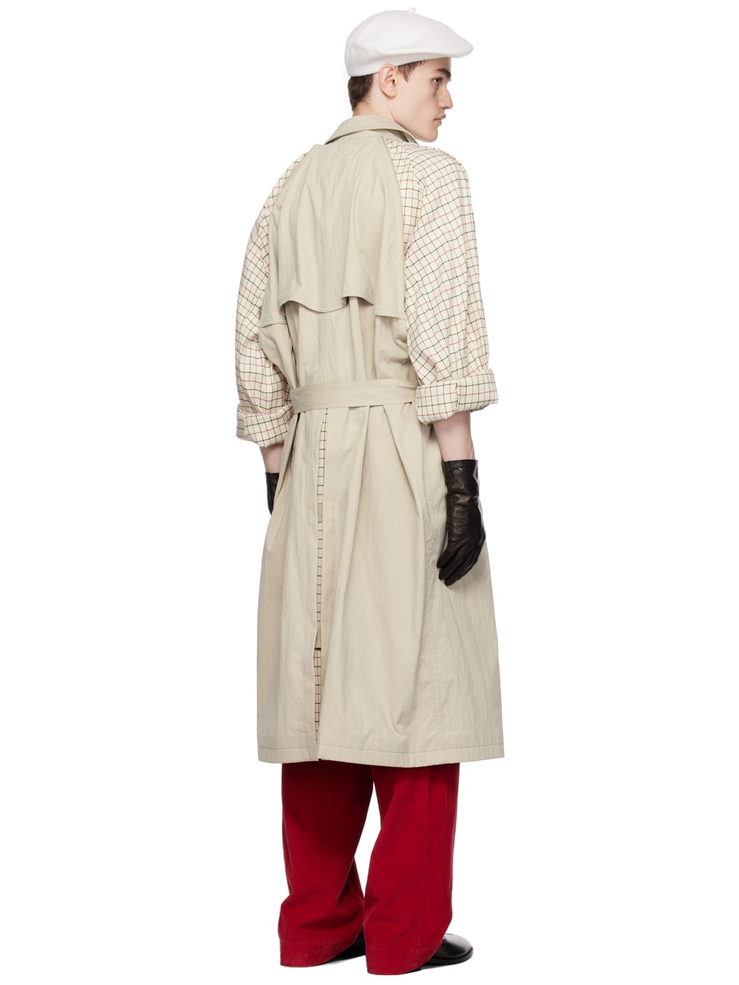 Beige Spliced Reversible Coat - 3