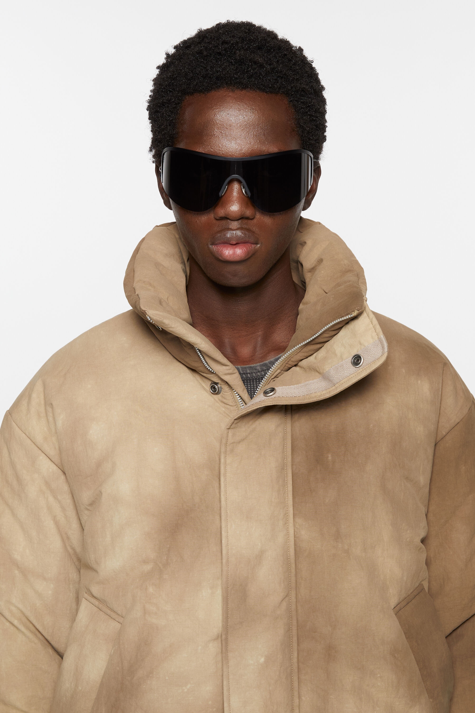 Dyed puffer jacket - Camel Beige - 5