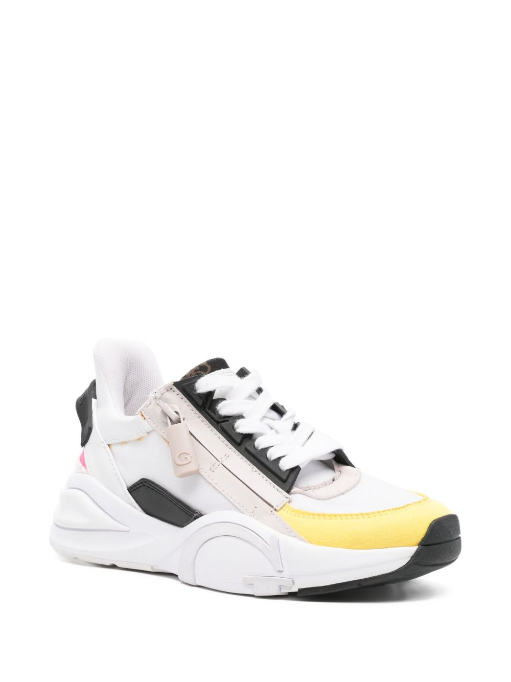 zip-detail panelled sneakers - 2