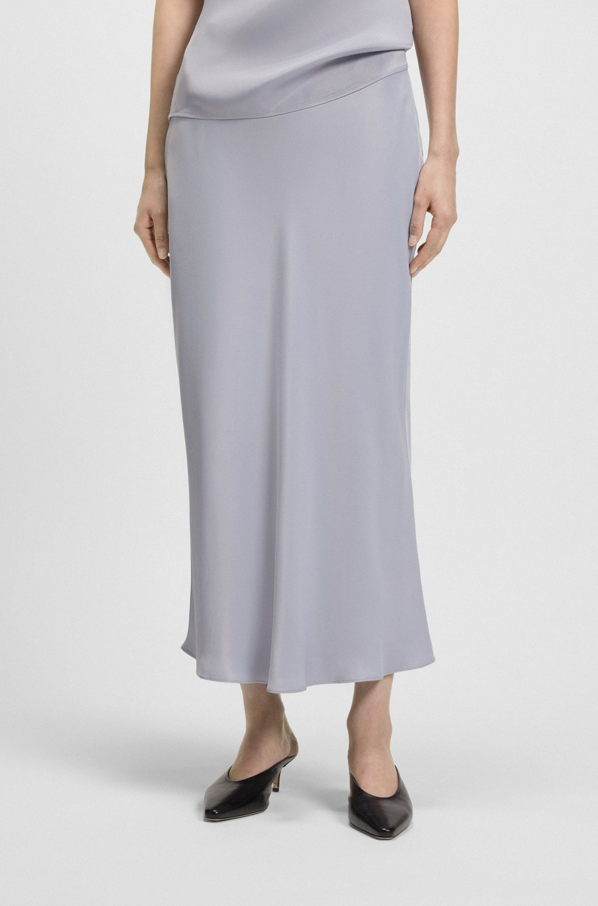 REGULAR-FIT MAXI SKIRT IN SATIN - 2