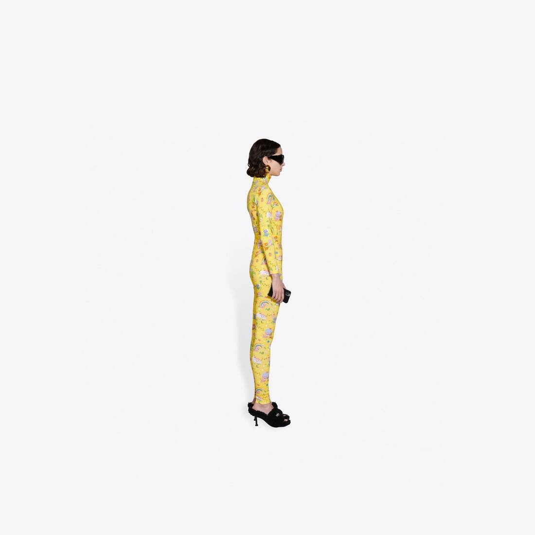 Women's Puppies And Friends Stretch Leggings in Yellow - 4