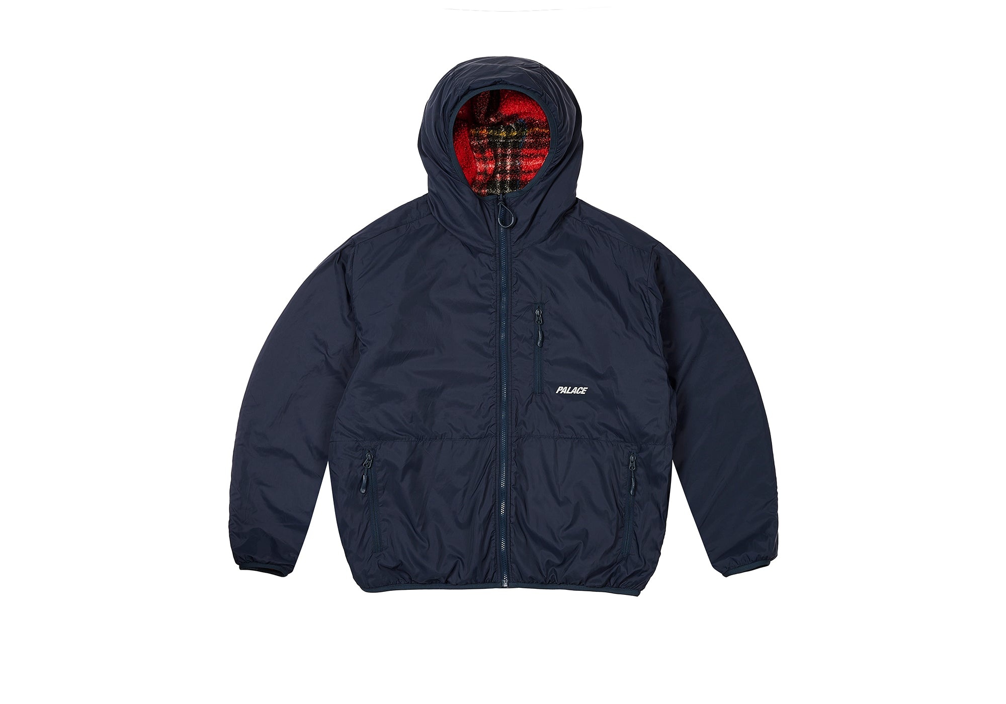 REVERSIBLE CHECK FLEECE JACKET RED - 3
