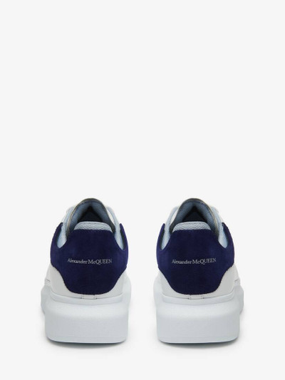 Alexander McQueen Men's Oversized Sneaker in White/navy/light Blue outlook