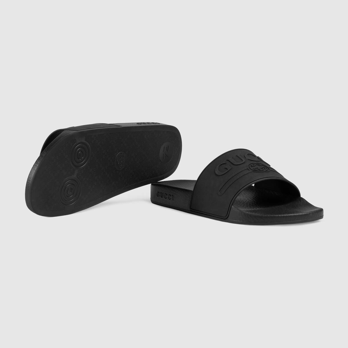 Gucci logo rubber slide sandal  - 5