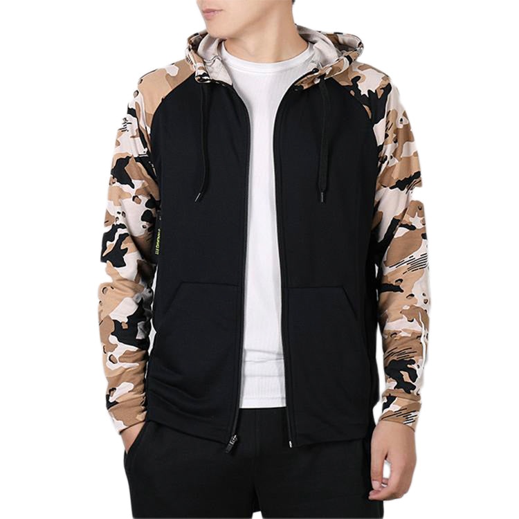 Men's Nike Camouflage Splicing Jacket Black AQ1139-010 - 3