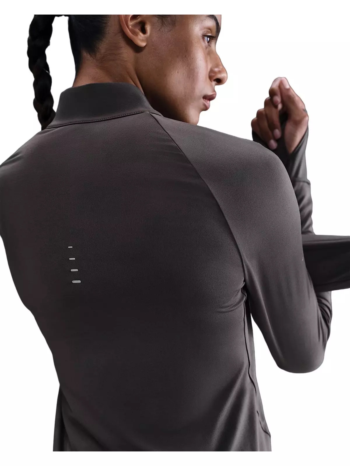 Women's Swift Dri-FIT UV 1/4-Zip Running Top -Grey - 2