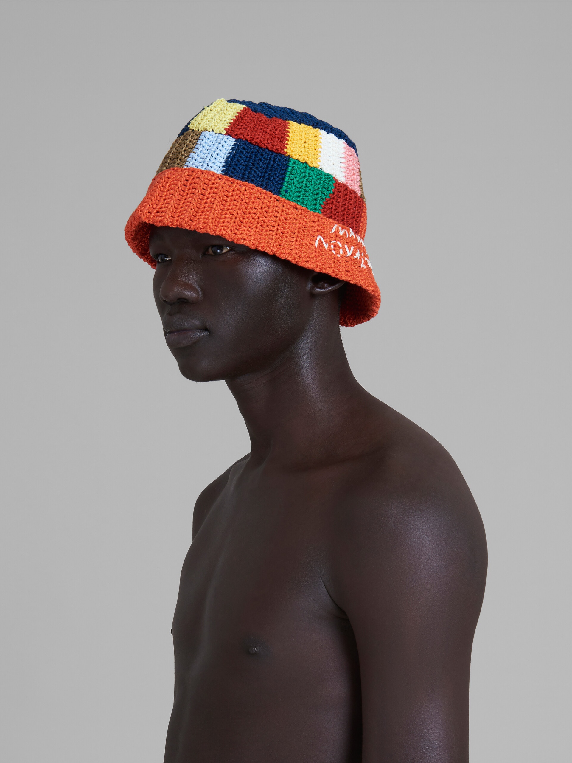 MARNI X NO VACANCY INN - MULTICOLOUR COTTON-KNIT BUCKET HAT - 2