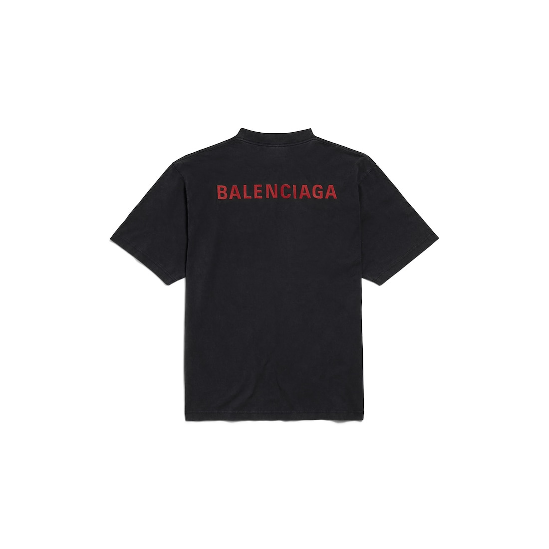 Men's Balenciaga Back T-shirt Medium Fit in Faded Black/red - 6