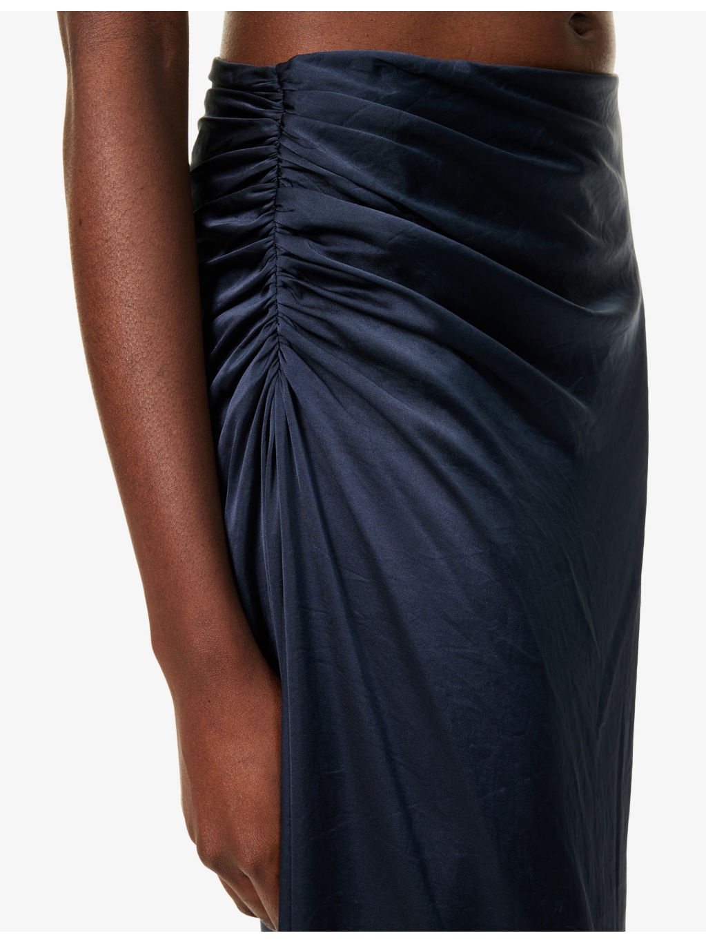 Ruched Regular-Fit Woven Midi Skirt - 5