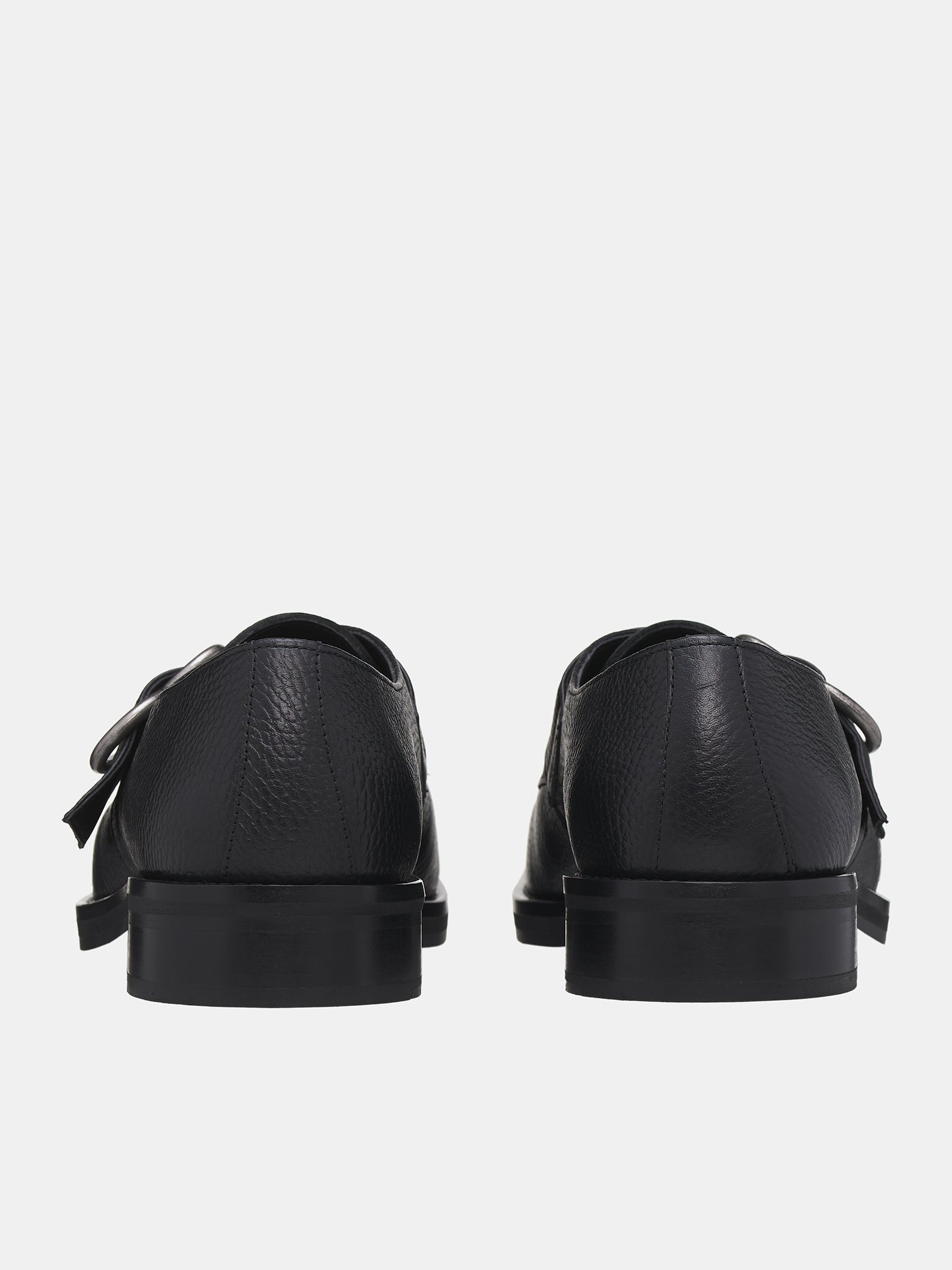 Square Toe Buckle Loafers - 4