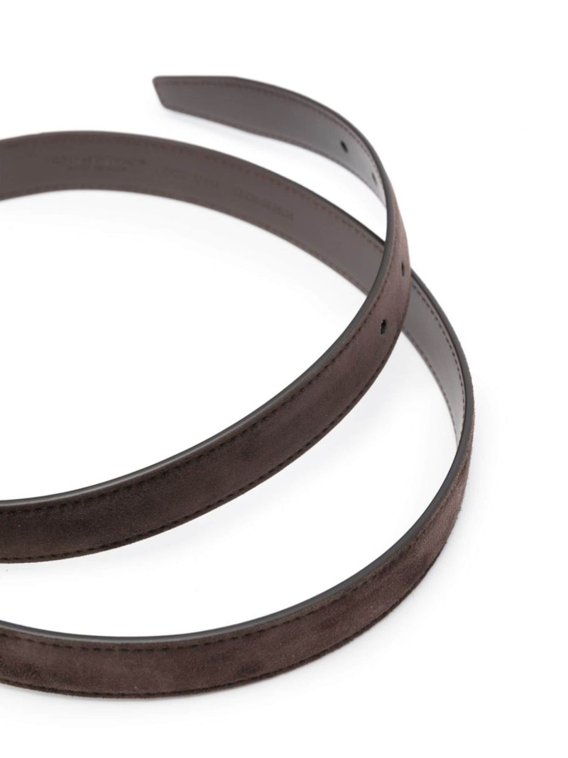Dolce & Gabbana logo-engraved buckle suede belt outlook