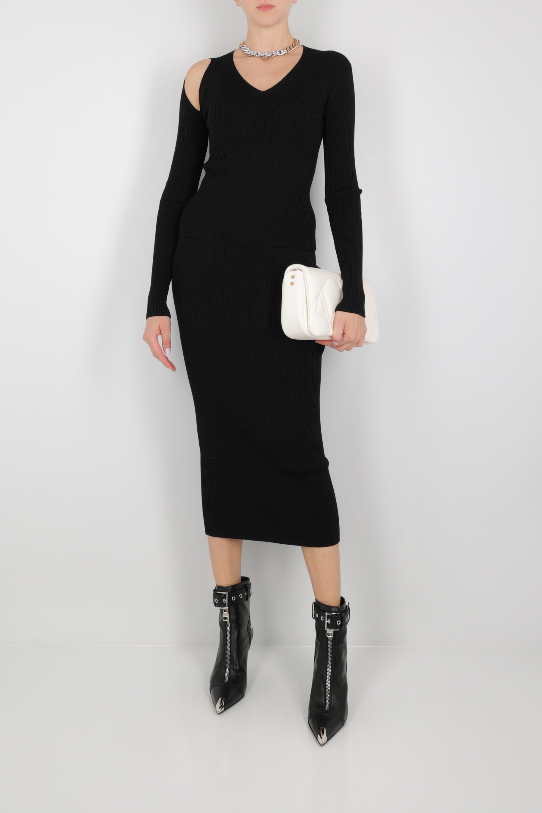 スカート ALEXANDER McQUEEN RIBBED STRETCH KNIT PENCIL SKIRT Alexander McQueen RIBBED STRETCH KNIT PENCIL SKIRT