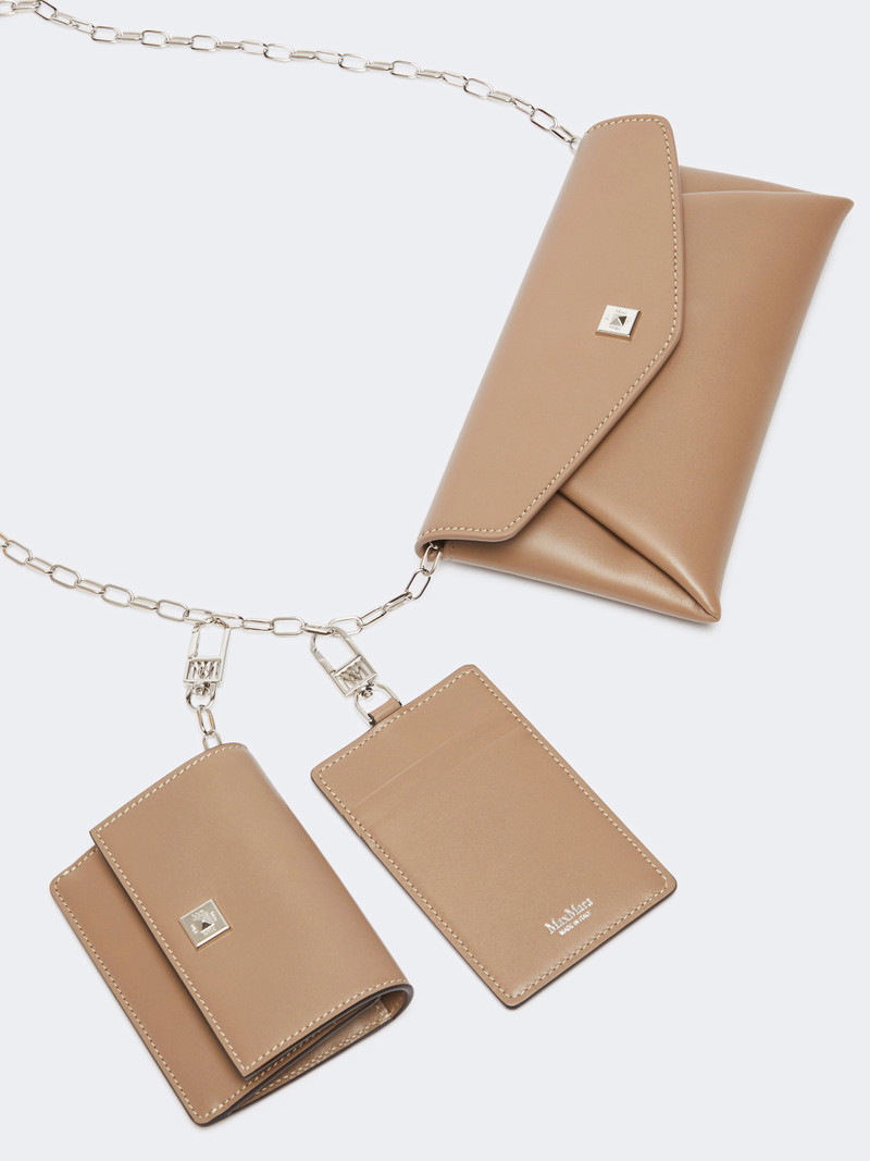 WALLETCHAIN Leather envelope wallet - MUD 3