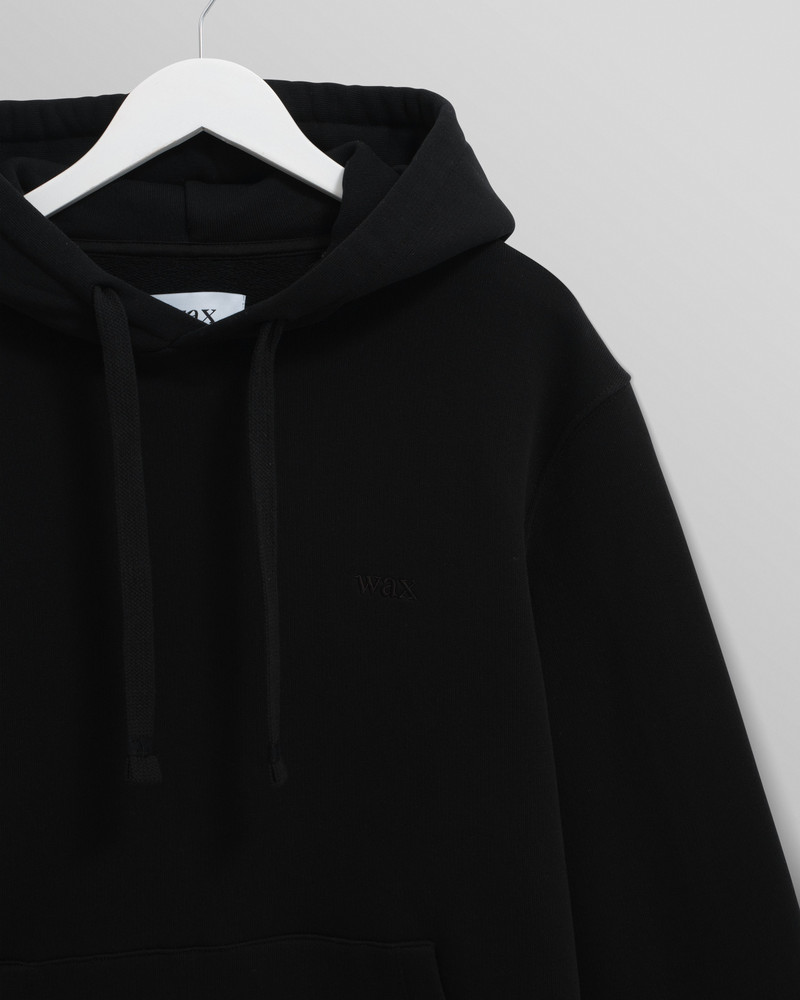 Hoxton - Black Brushed Organic Cotton Hoodie 7