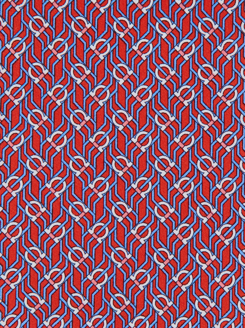 FERRAGAMO Tetris print silk tie outlook