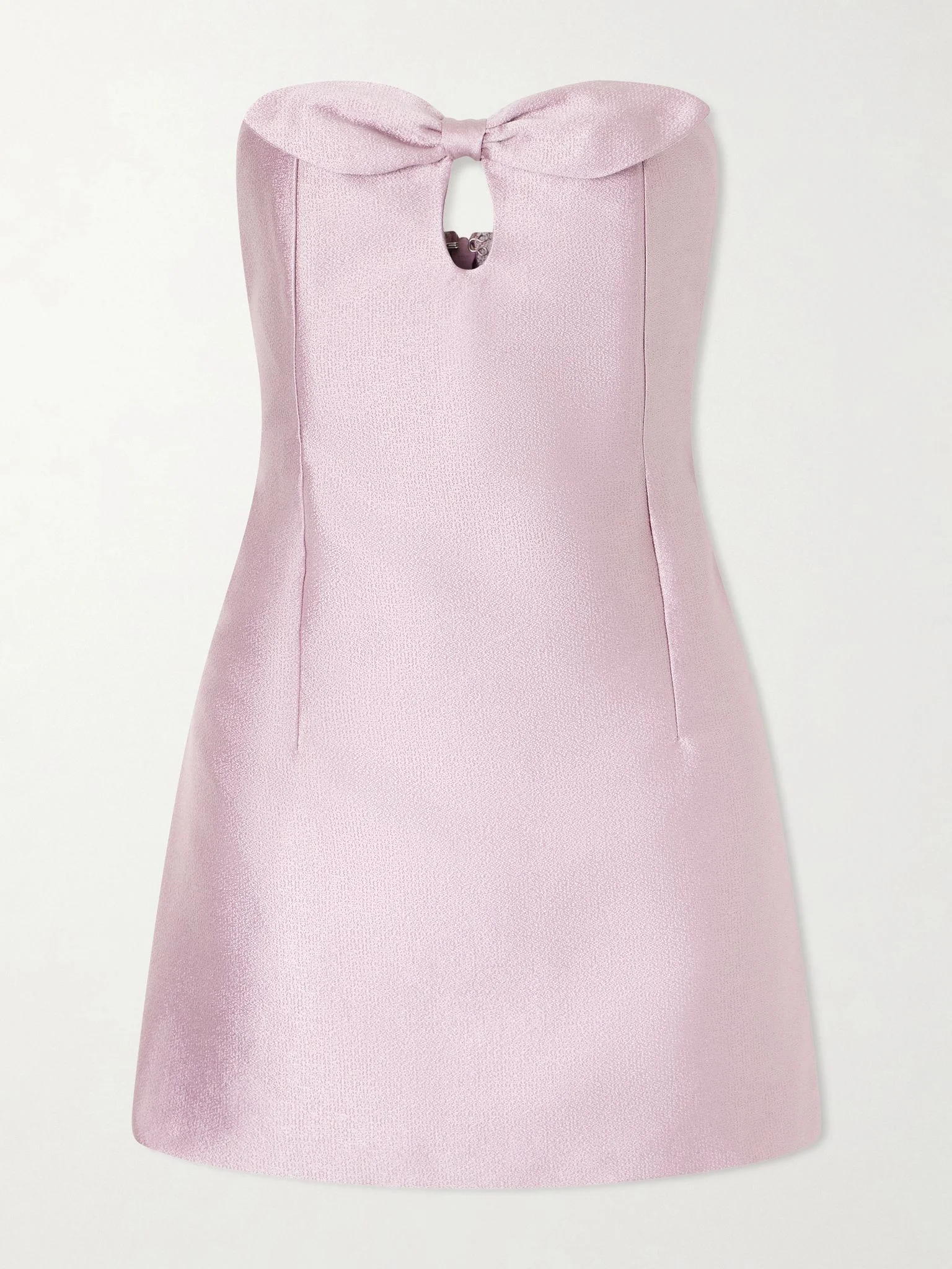 Charlotte strapless bow-detailed satin mini dress Pink - 1