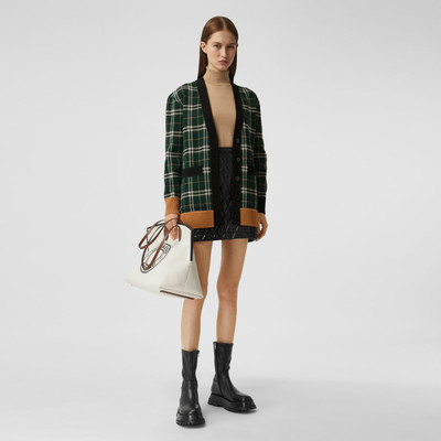 Burberry Check Technical Merino Wool Jacquard Cardigan outlook