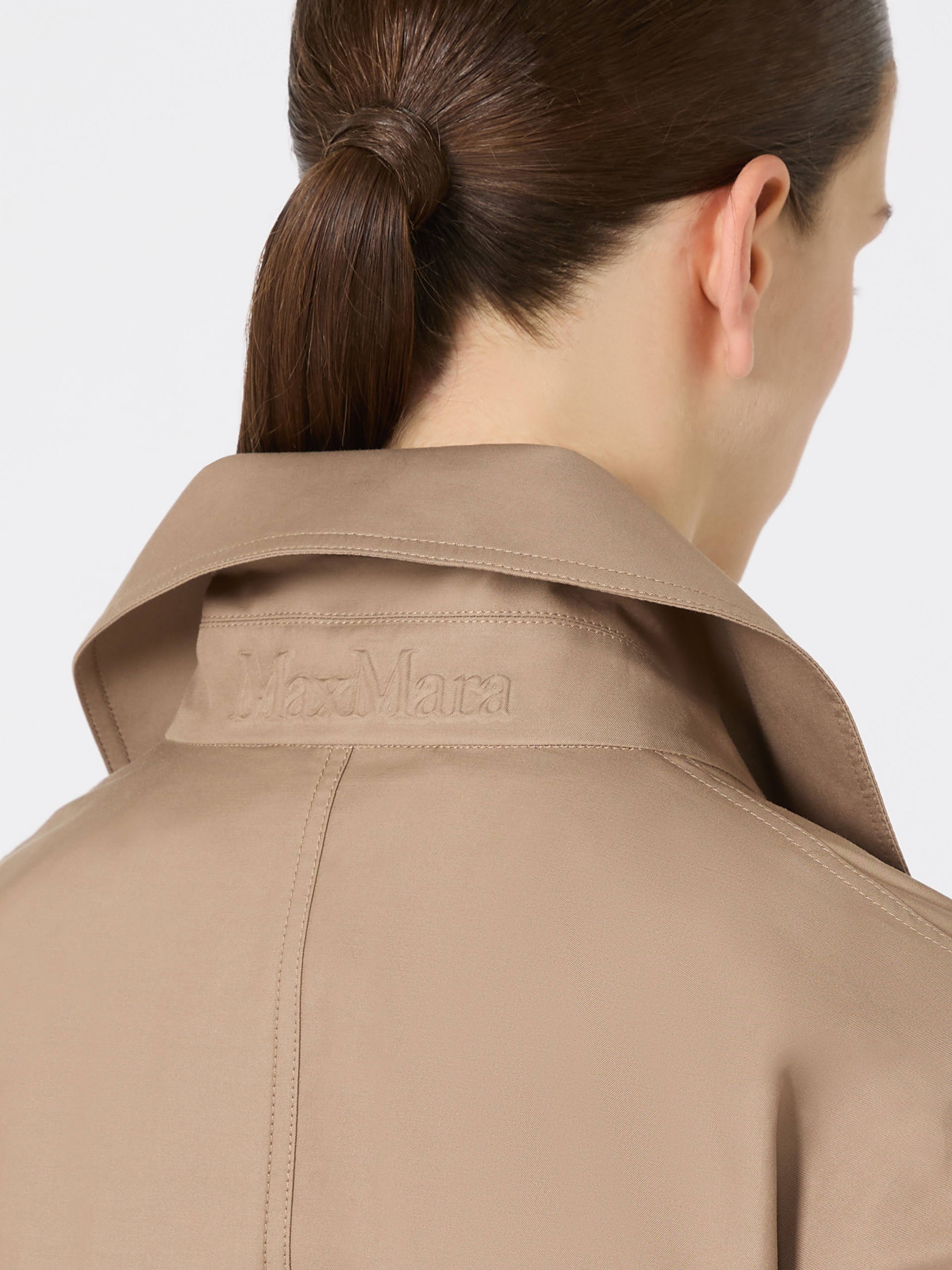 FIORITO Long water-repellent cotton twill trench coat - 6