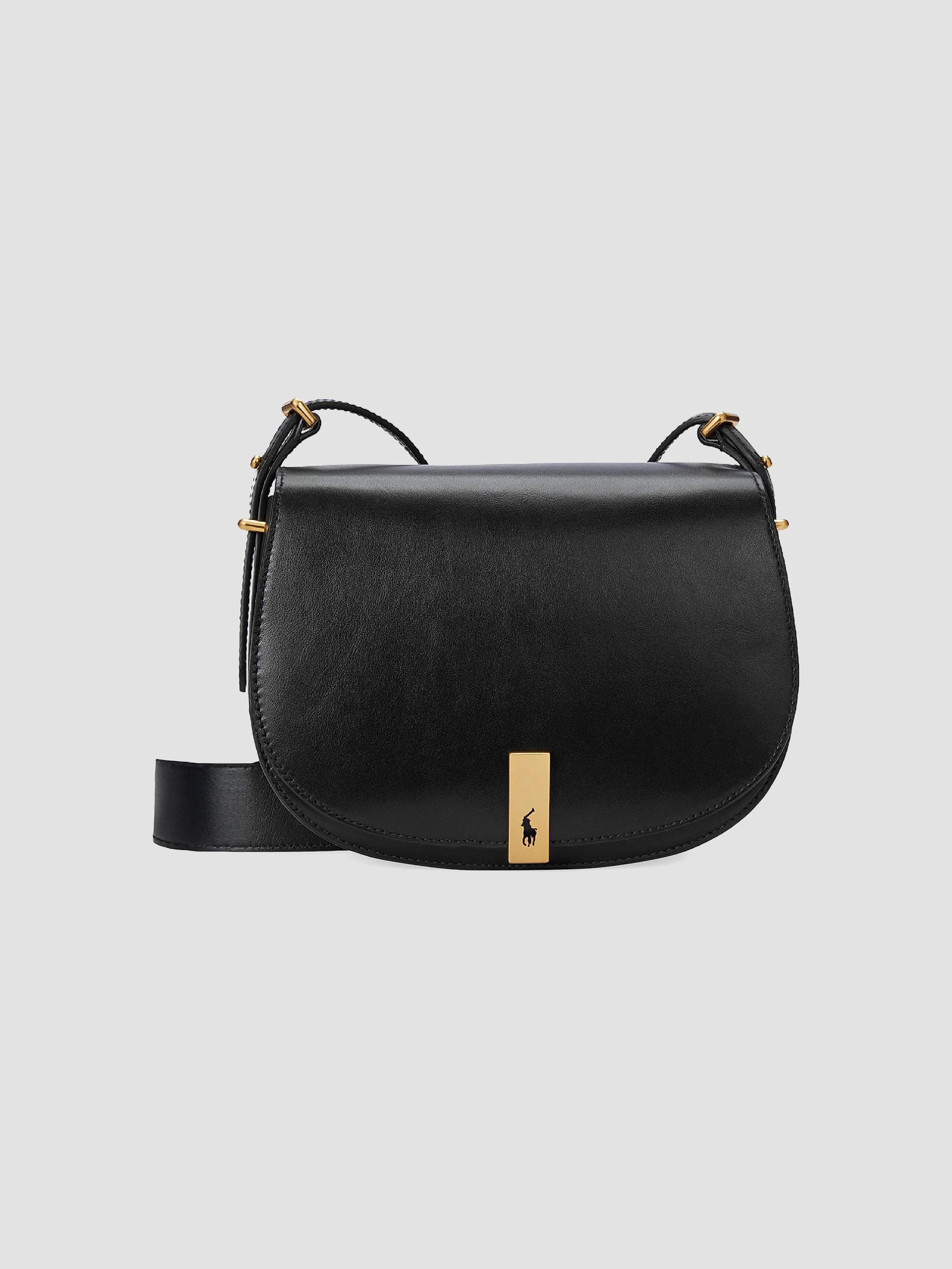 Women's Sport Leather Crossbody Bag - Black - 1