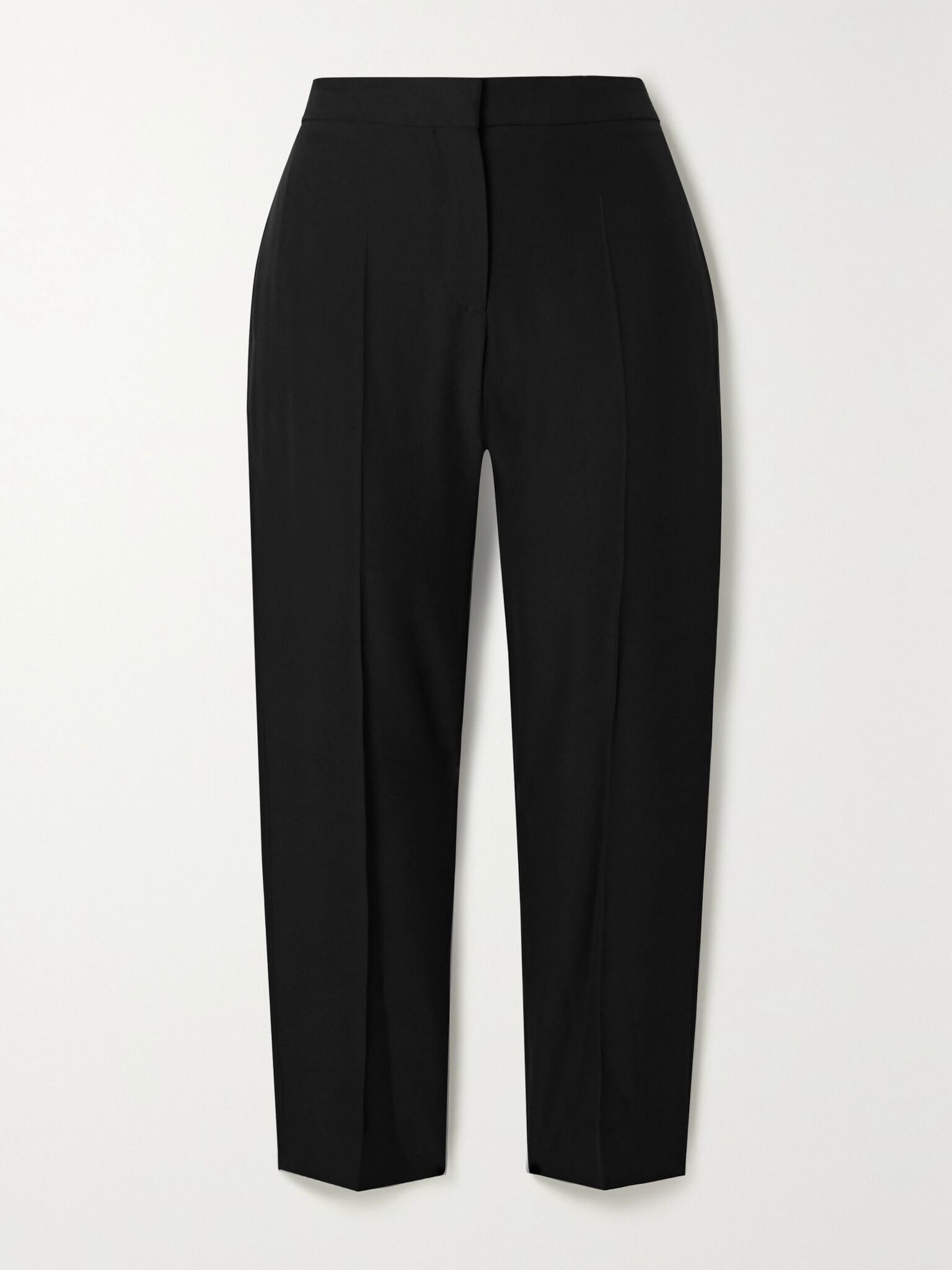 Cropped woven straight-leg pants Black - 1