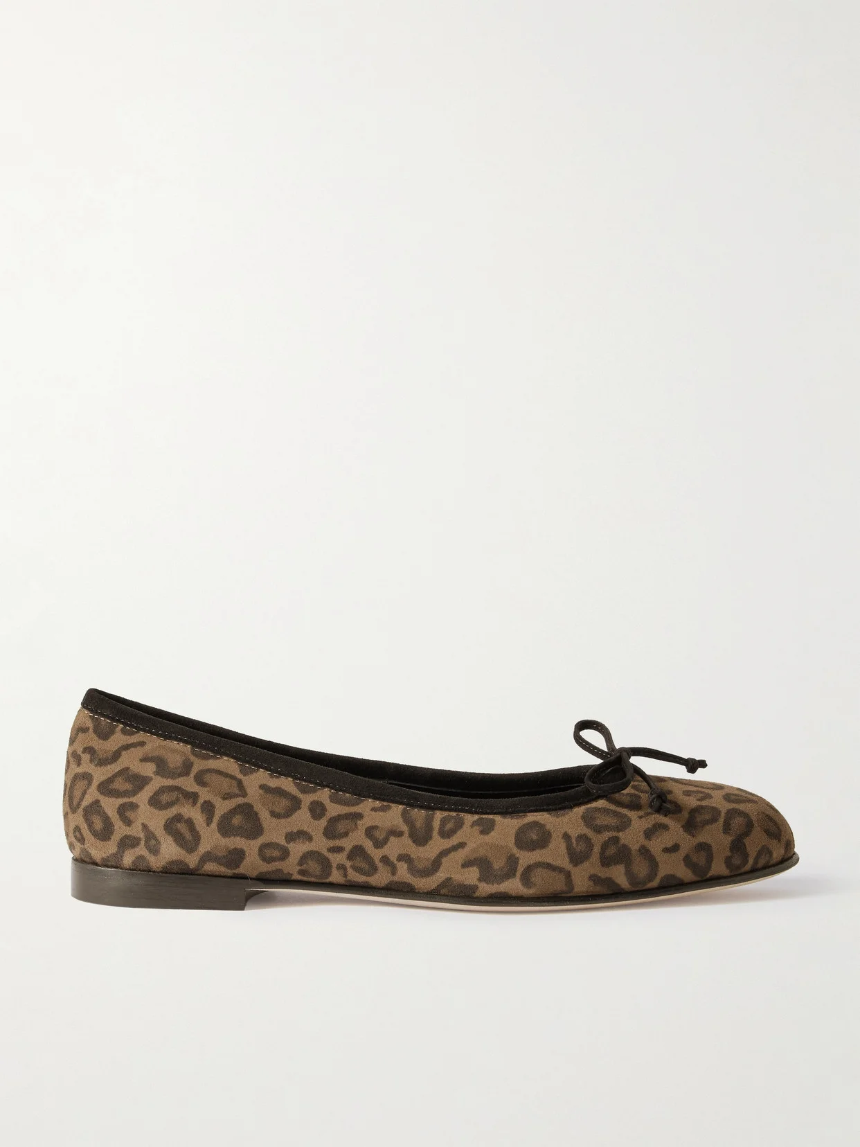 Veralli Bow-detailed Leopard-print Suede Ballet Flats - 1