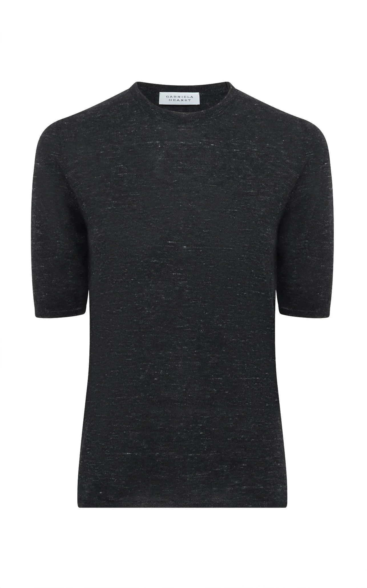 Chryse Knit T-Shirt in Black Cashmere Silk with Hemp - 1