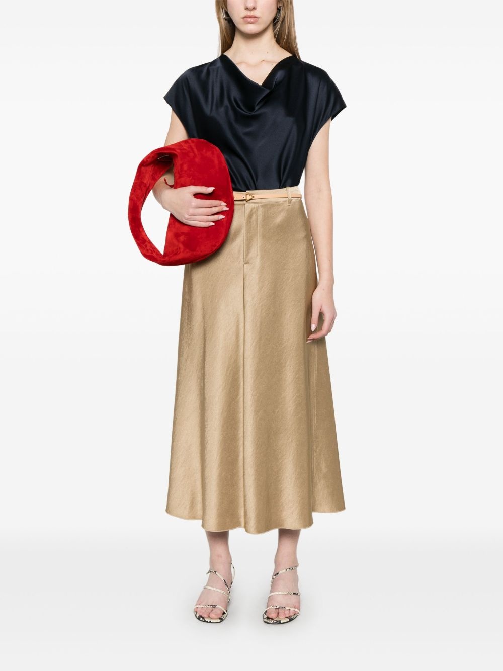 cowl-neck silk blouse - 2
