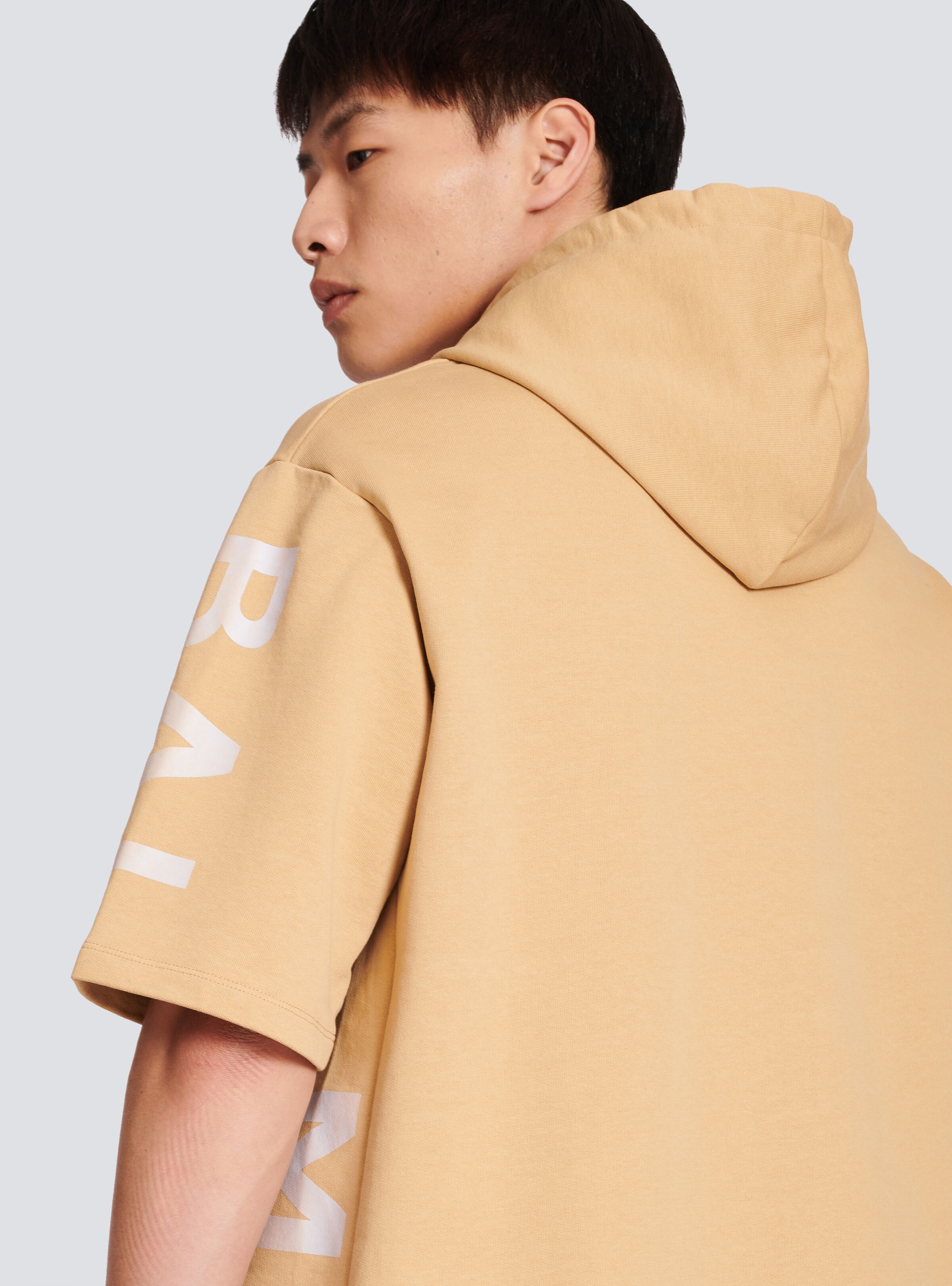 Cotton oversized Balmain logo hoodie - 6