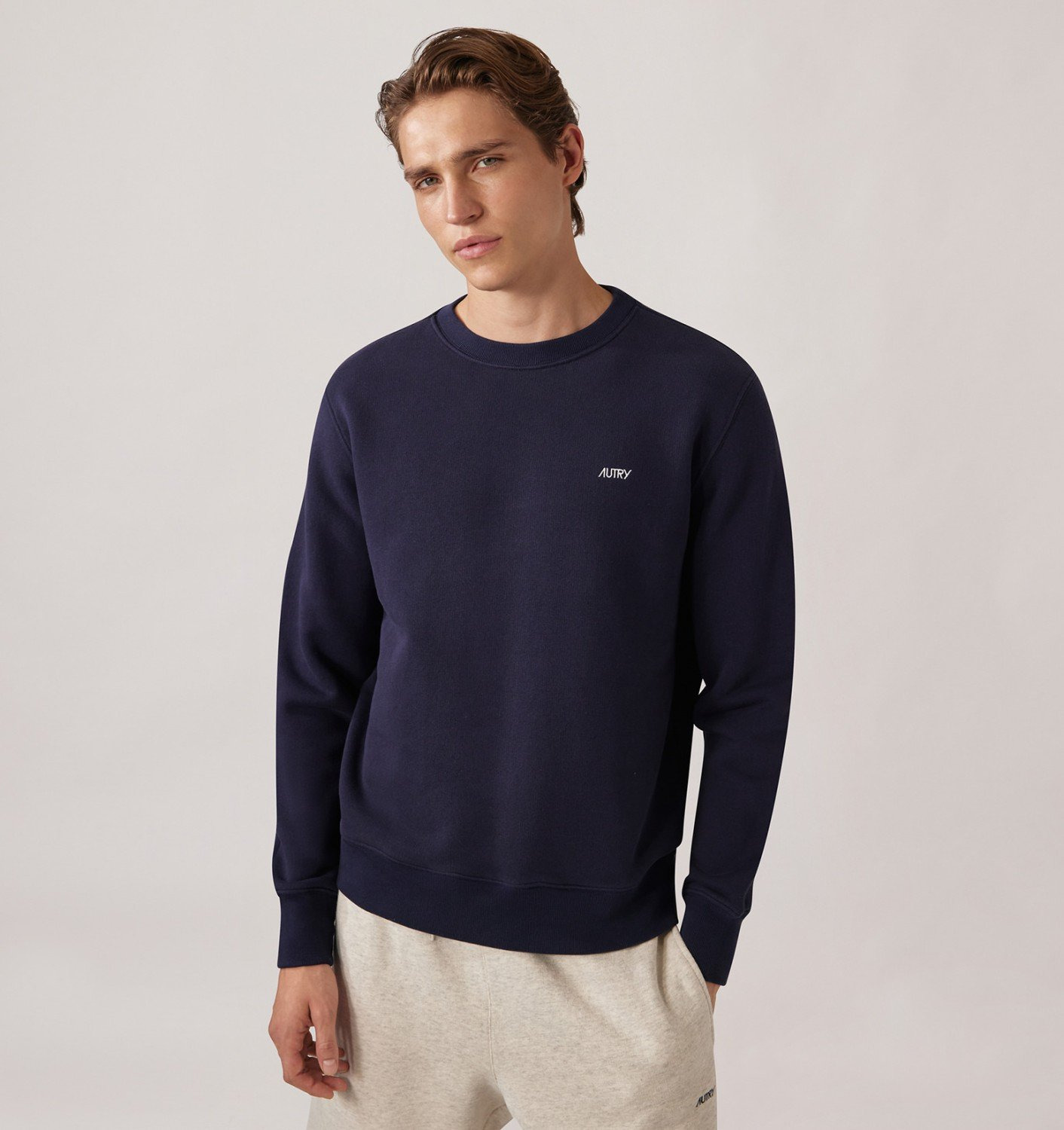 EMBROIDERED AUTRY LOGO CREWNECK SWEATSHIRT MAN - 2