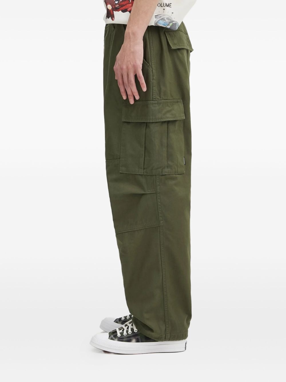 cotton-blend cargo trousers - 3