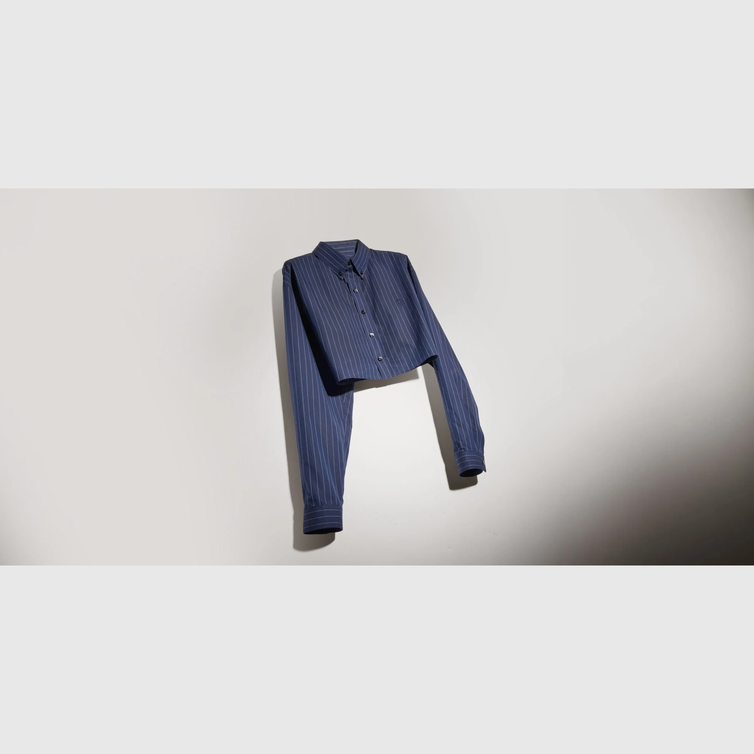 Pinstripe cotton poplin shirt - 1
