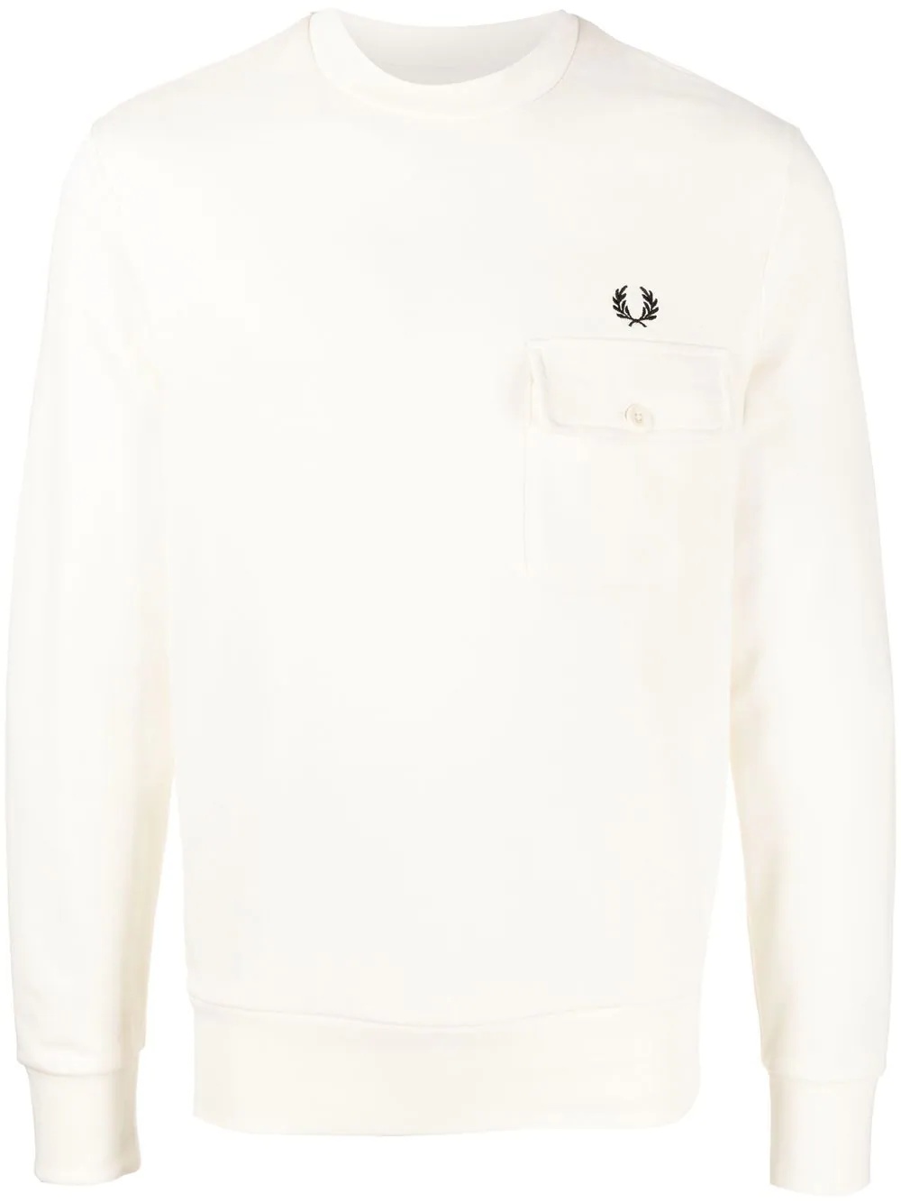 embroidered-logo crew neck sweatshirt - 1