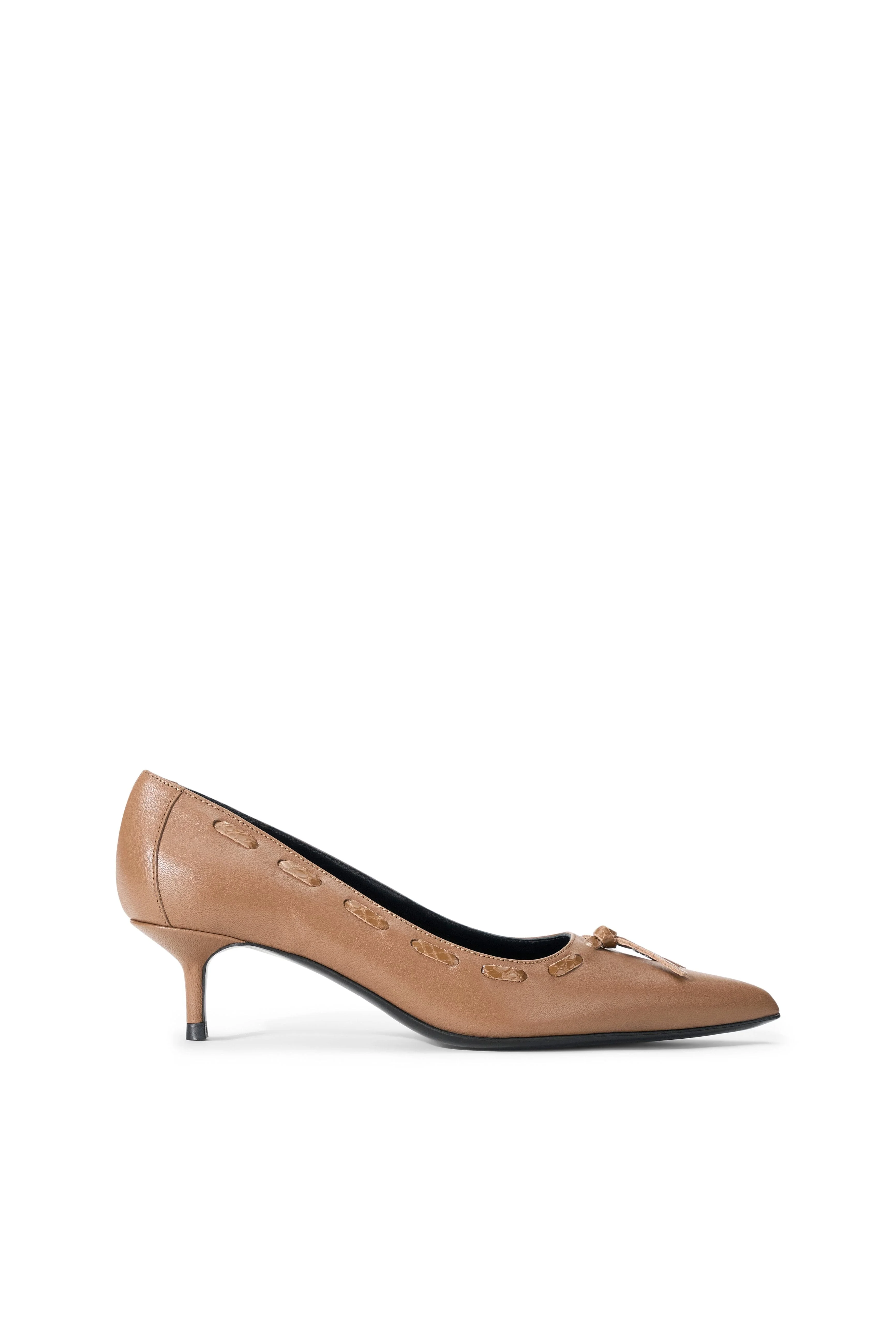 STAUD SEBASTIAN KITTEN HEEL PUMP HUSK - 1