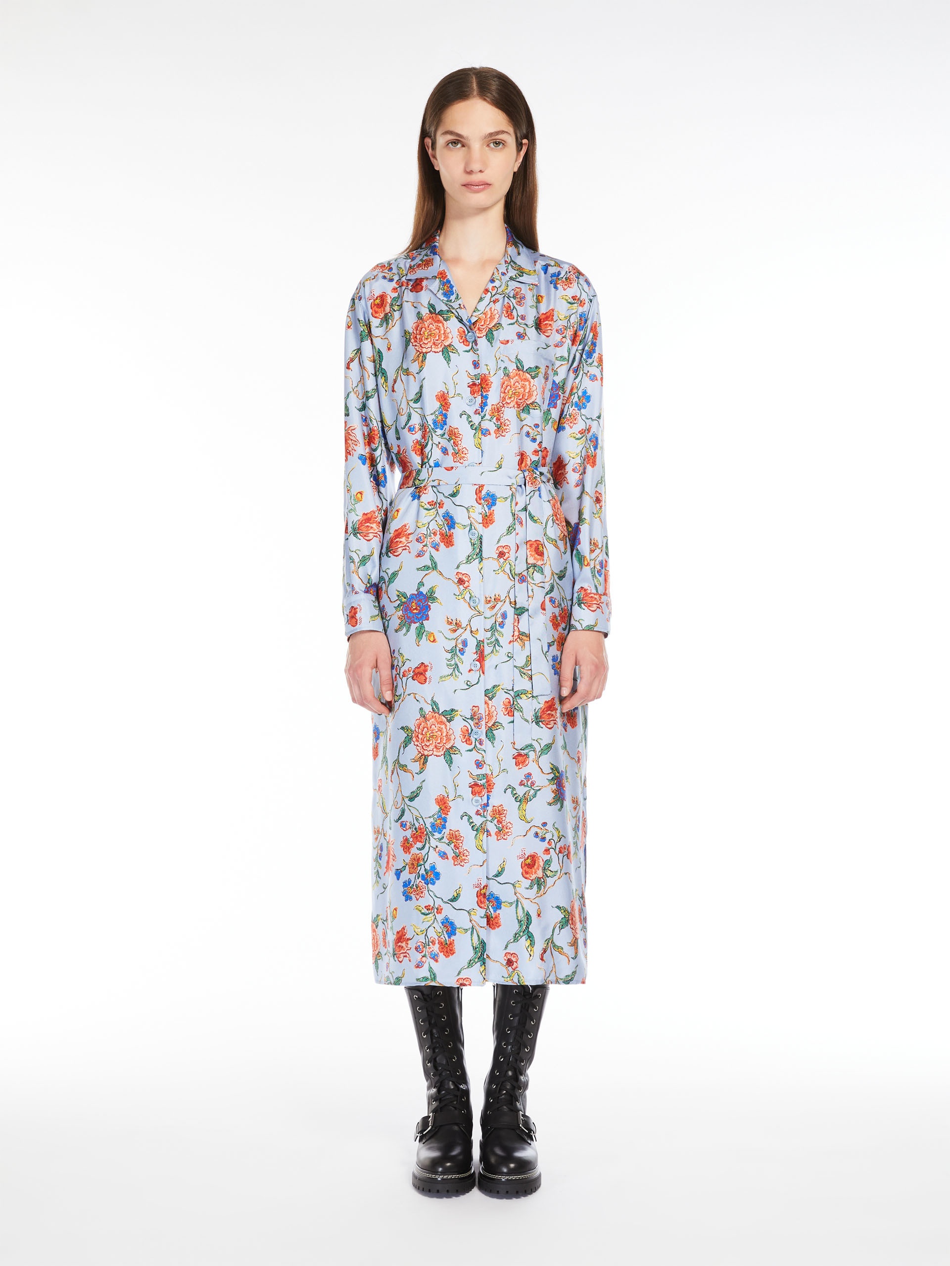 GAIA Printed silk shirt dress - 3