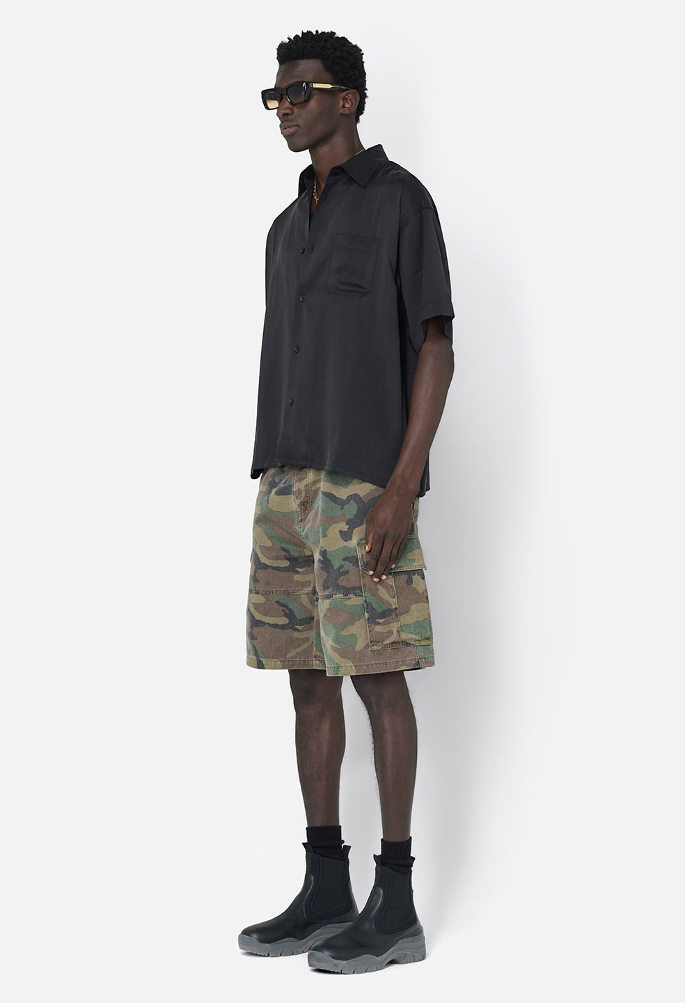BRUSHED SILK BUTTON UP - 4