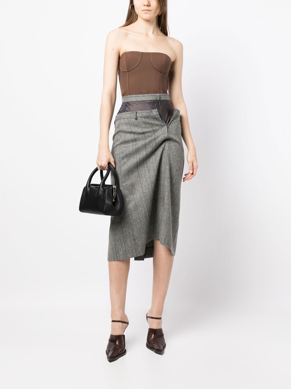 asymmetric draped skirt - 2