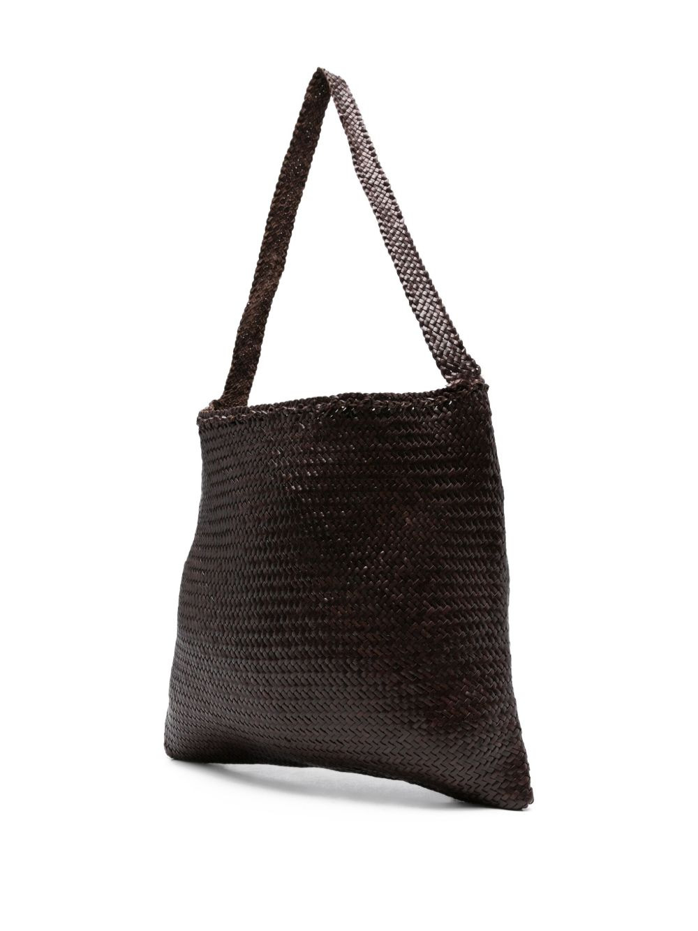 woven leather shoulder bag - 2