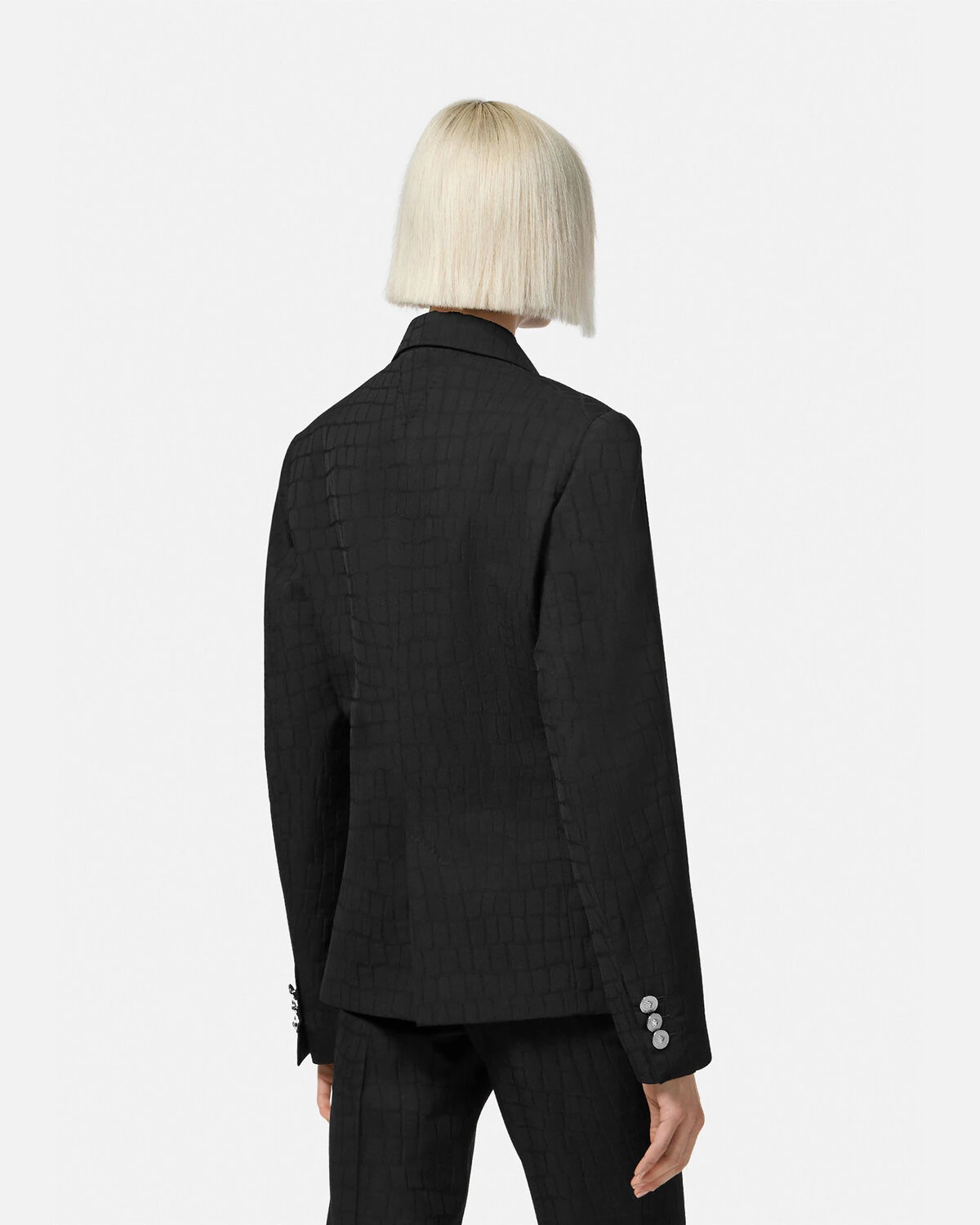 Croc-Jacquard Single-Breasted Blazer - 4