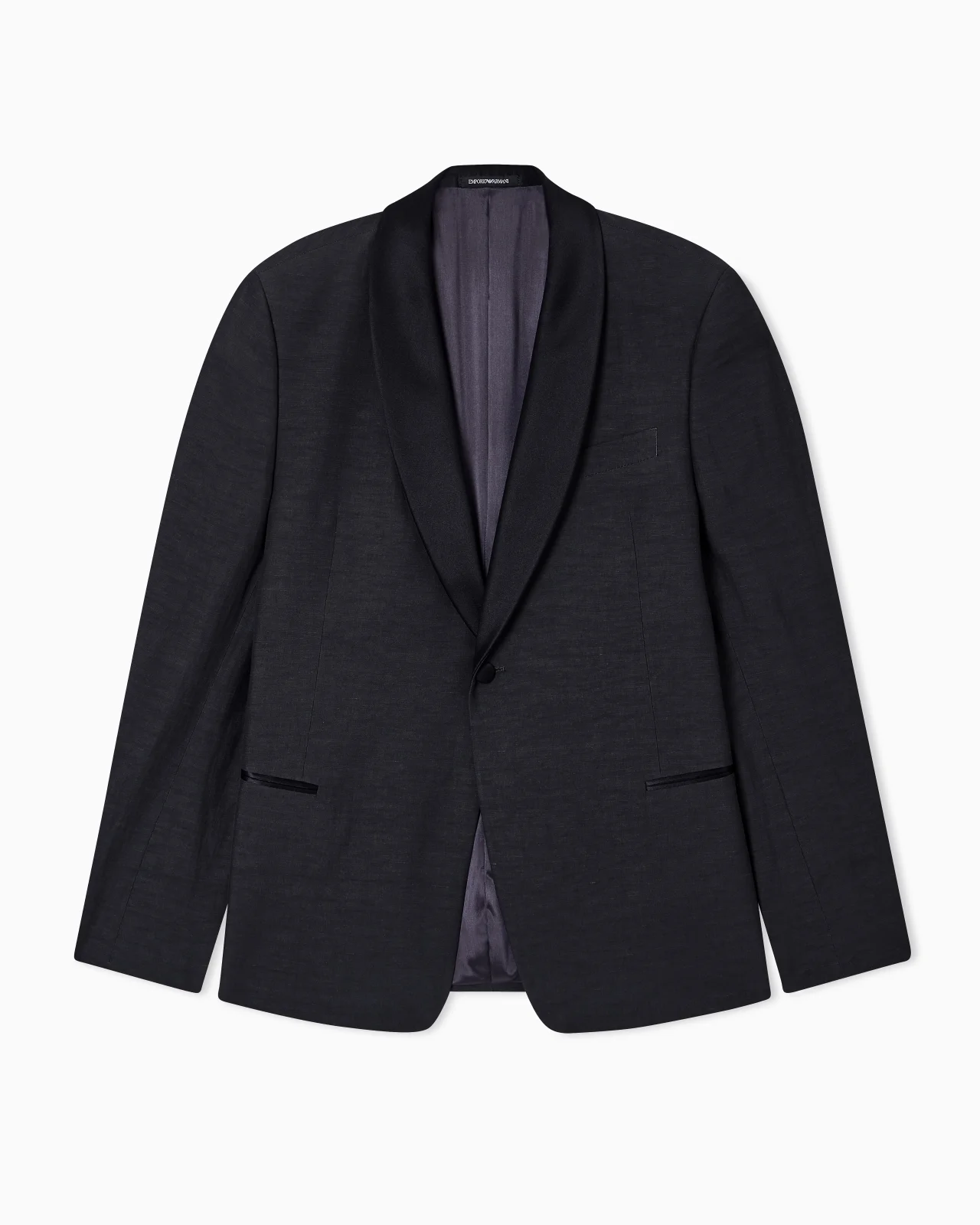 SINGLE-BREASTED JACKET IN FIL-A-FIL LINEN BLEND FABRIC - 1