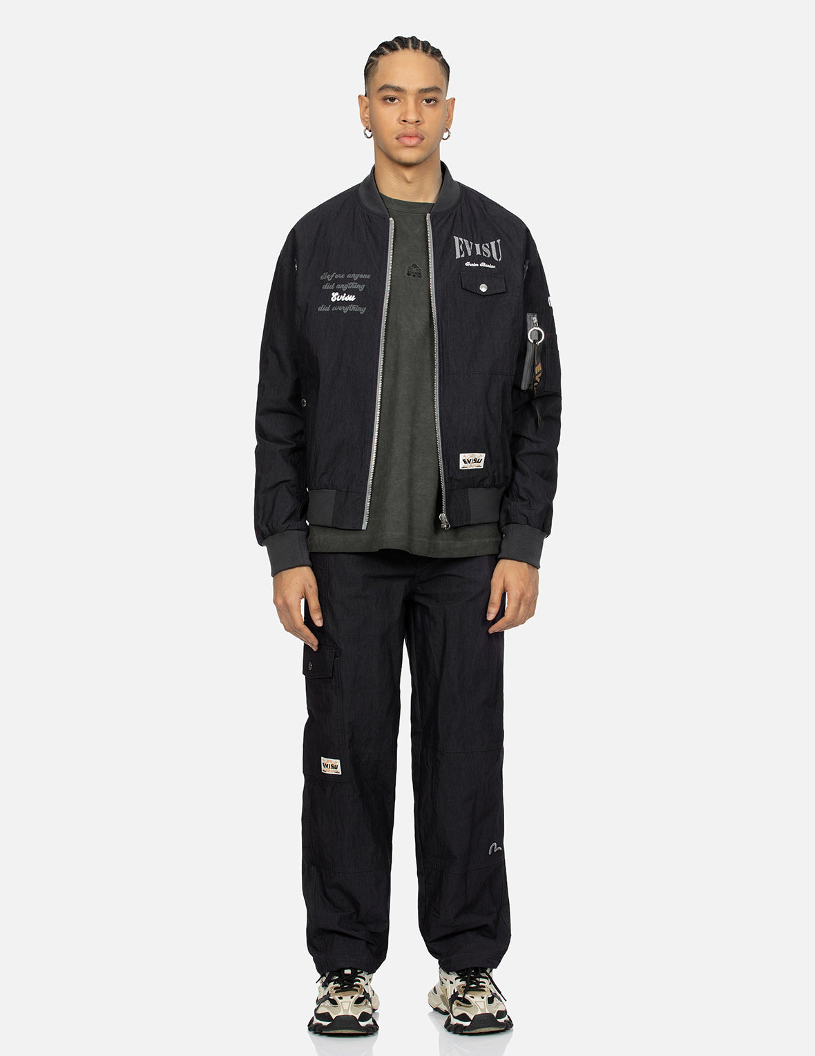 MULTI BRANDING PRINT AND EMBROIDERY LOOSE FIT BOMBER JACKET - 5