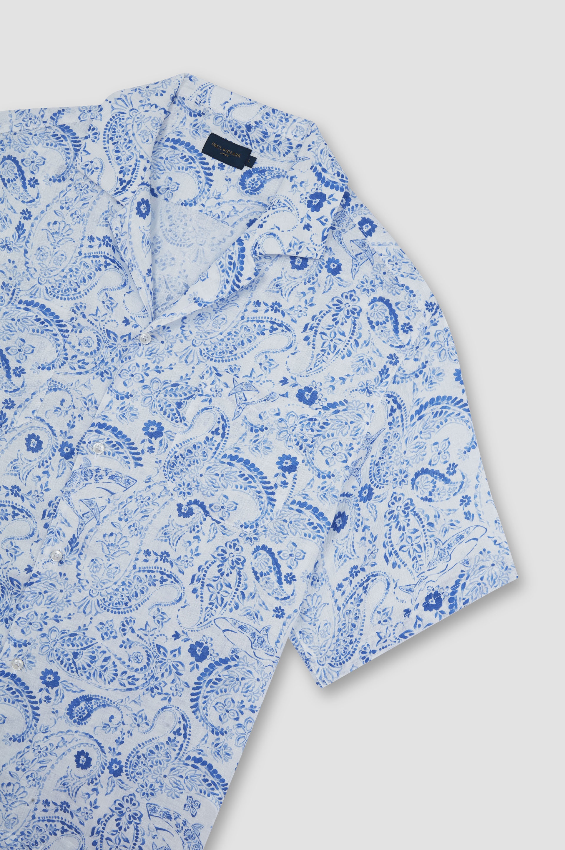 LINEN SHIRT WITH PAISLEY PRINT - 5