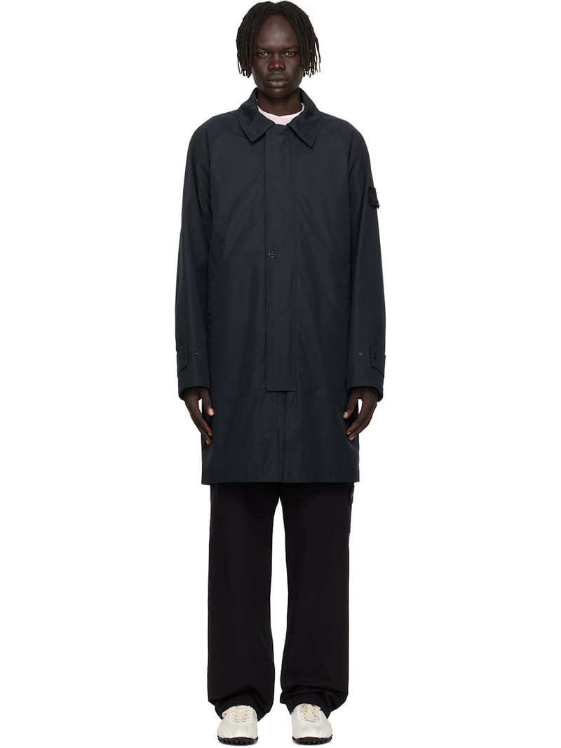 Navy 7100018 Weatherproof Cotton Canvas Long Coat 1