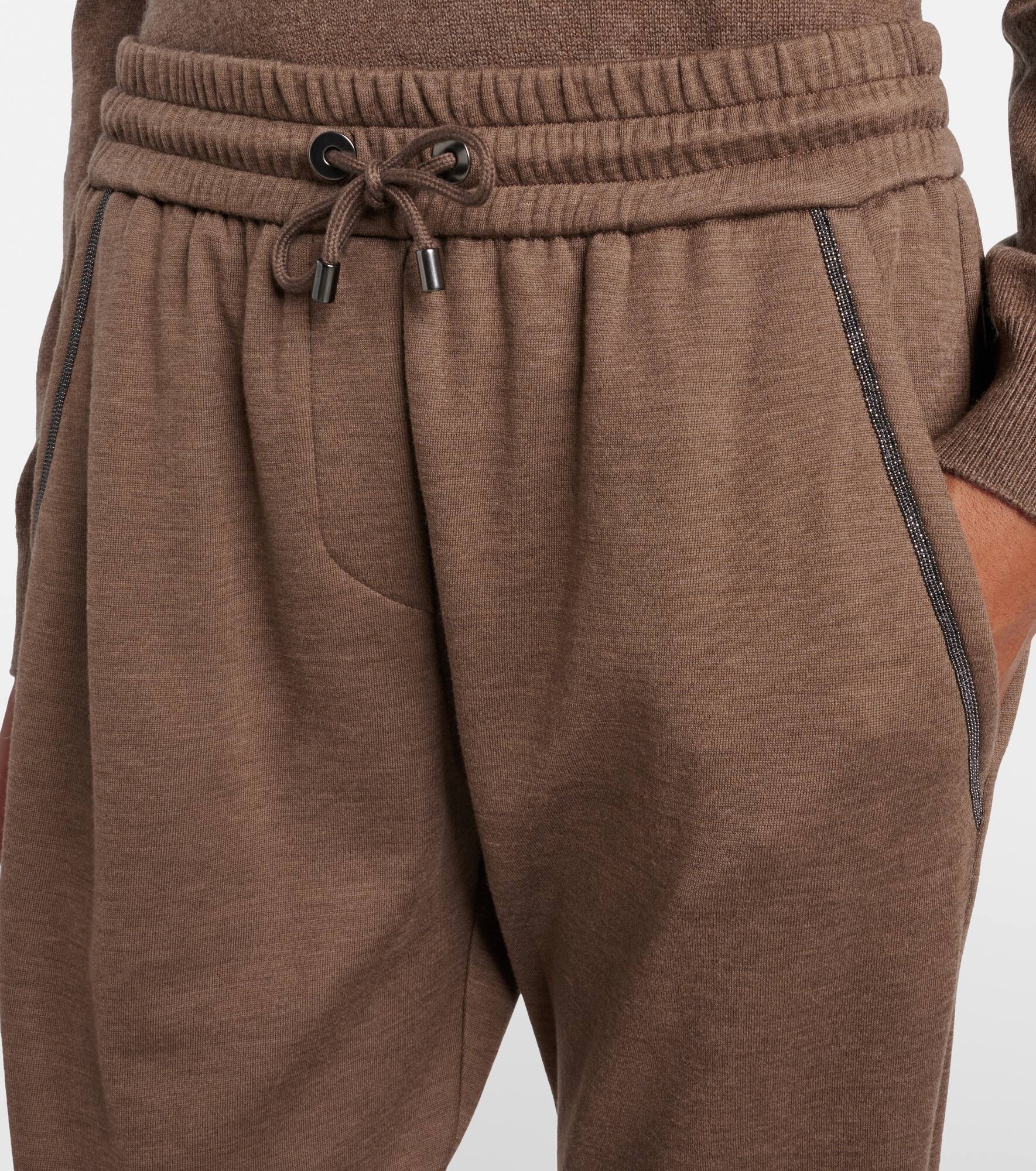 Embellished cotton-blend sweatpants - 4